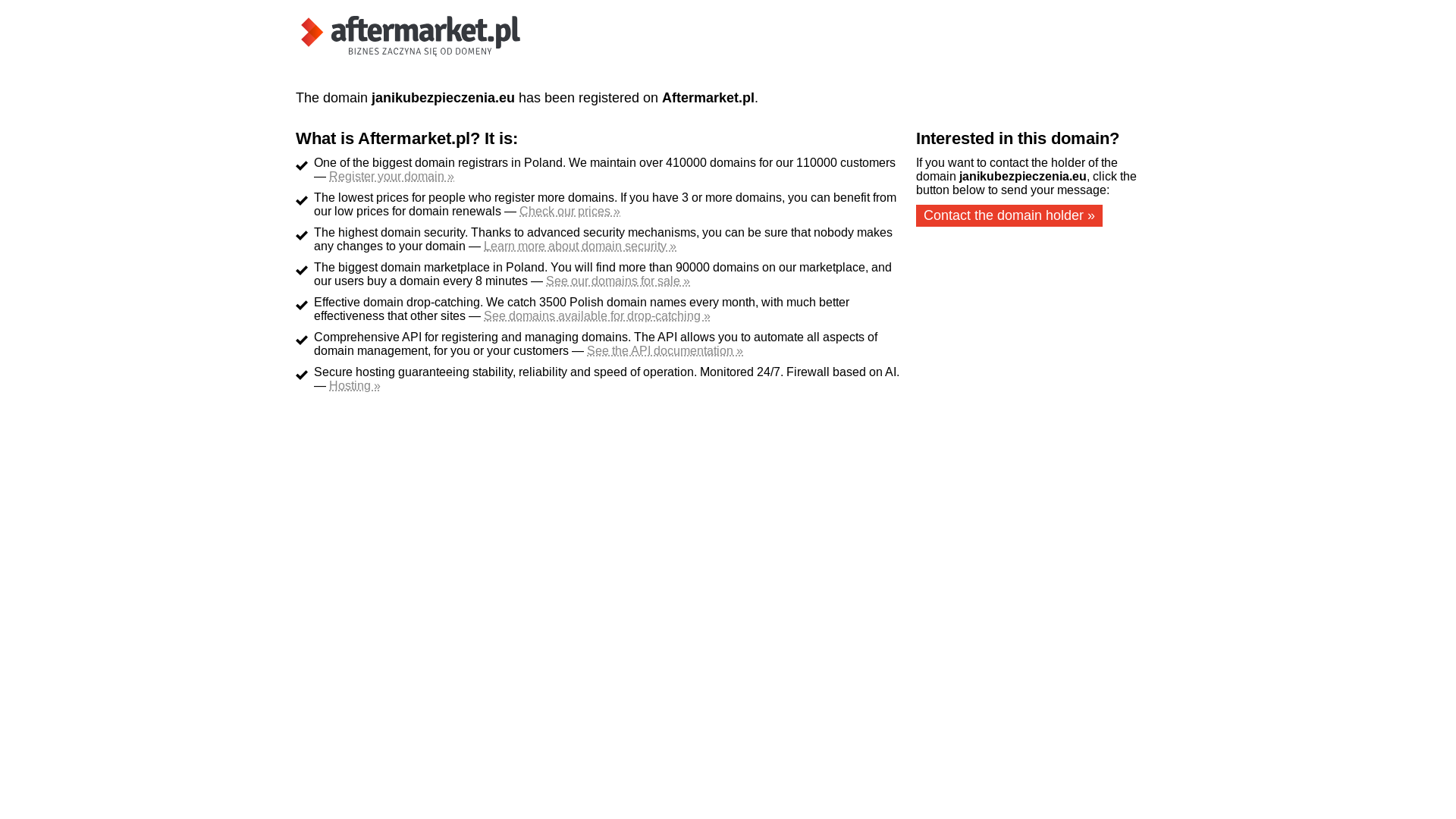 website screenshot of https://janikubezpieczenia.eu/