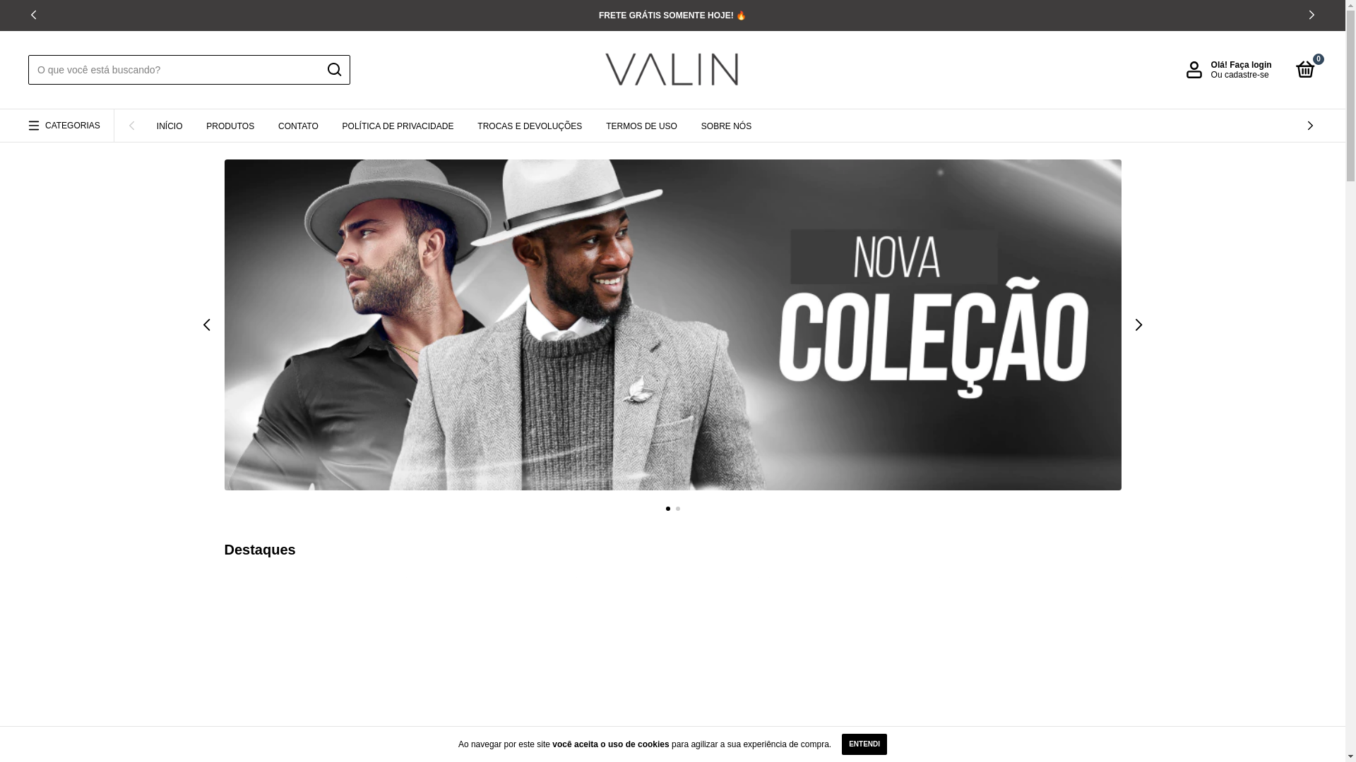 website screenshot of https://valinwear.com/