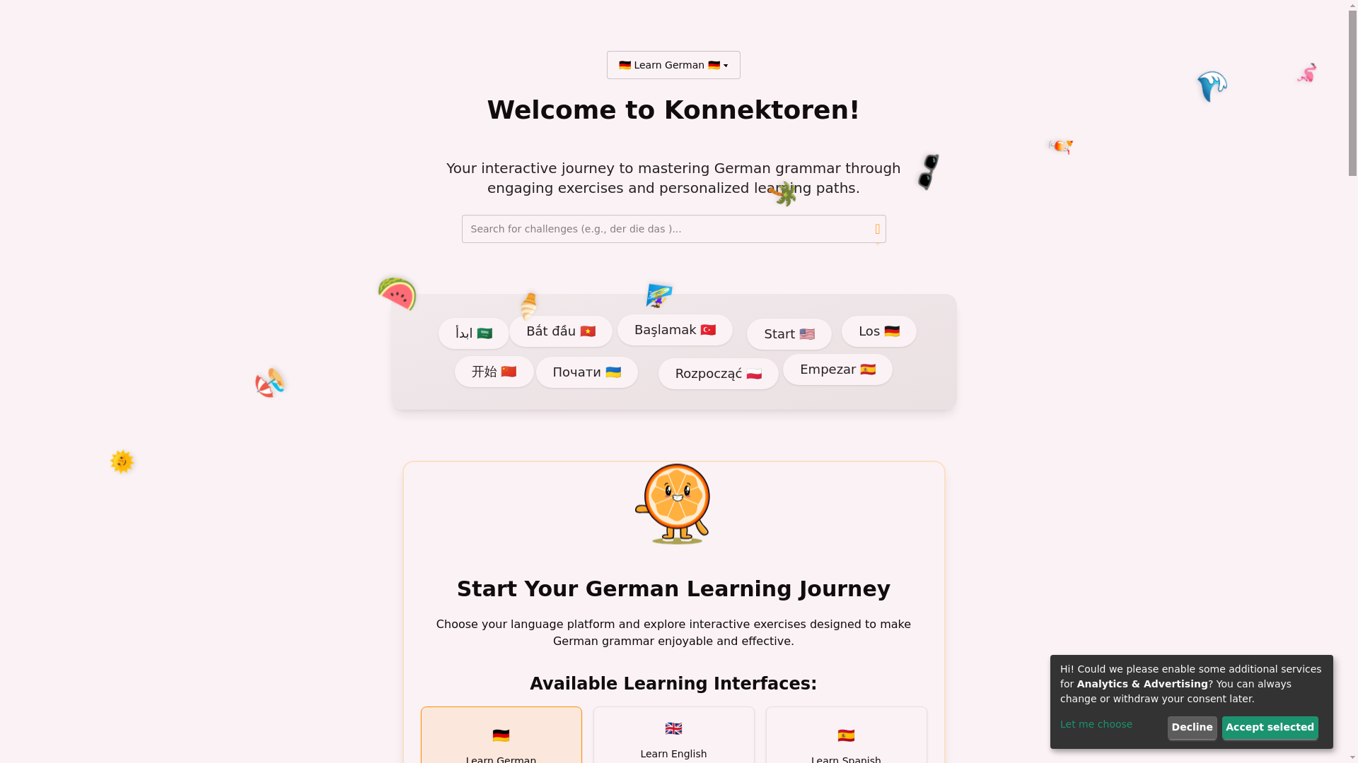 website screenshot of https://konnektoren-web-game-staging.pages.dev/