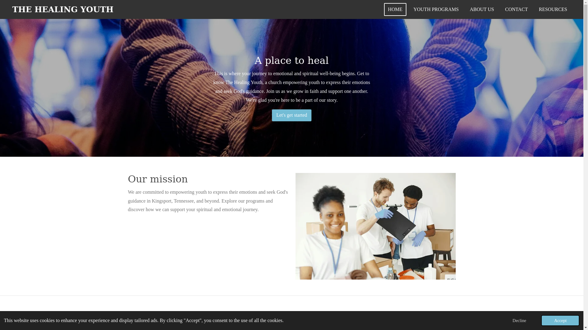 website screenshot of https://thehealingyouth.com/