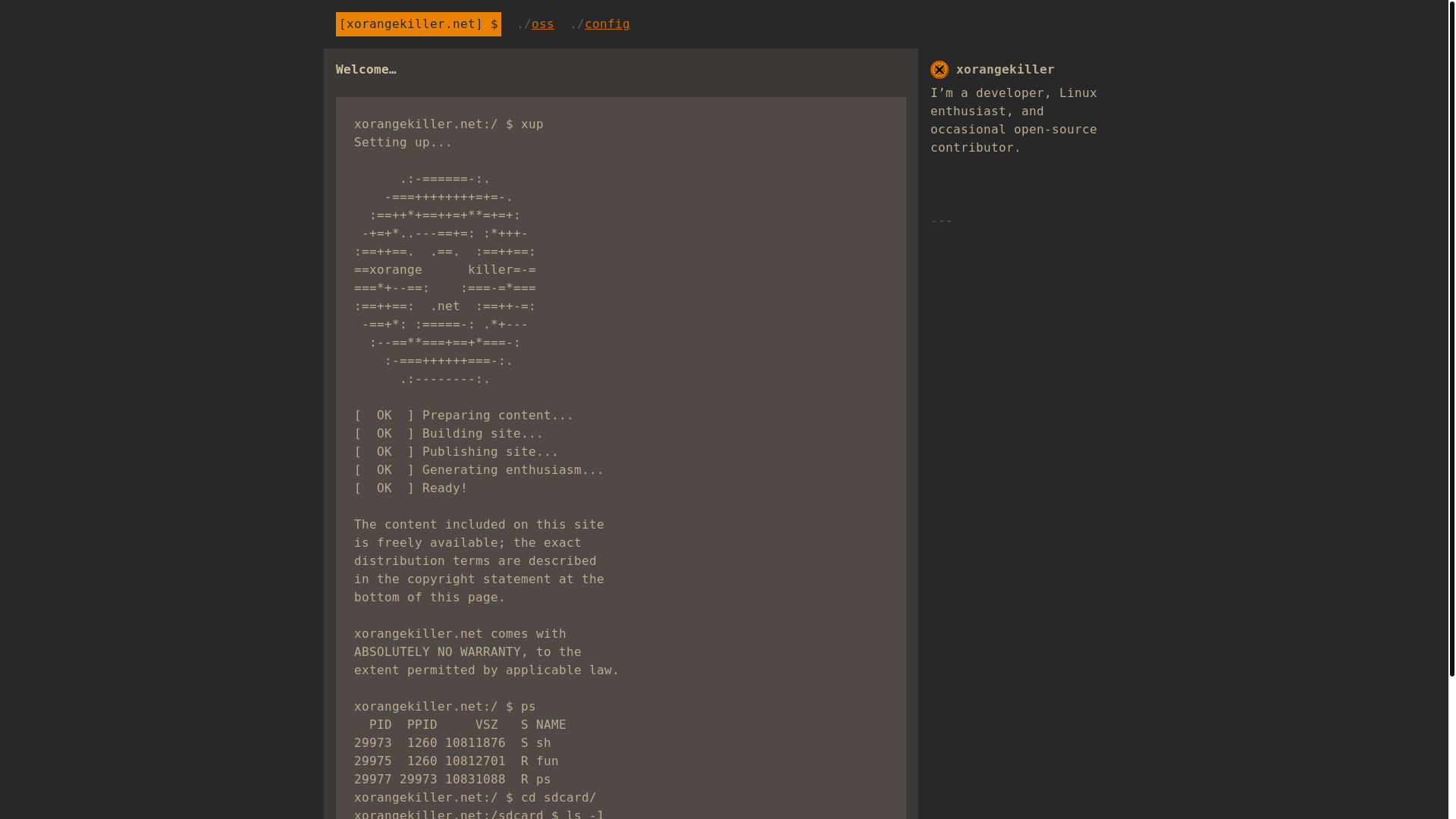 website screenshot of https://xorangekiller.pages.dev/
