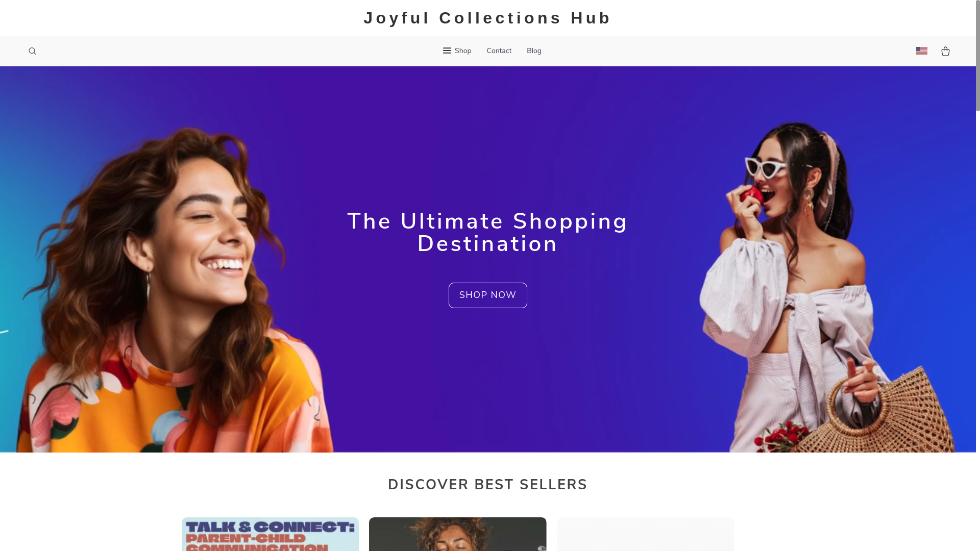 website screenshot of https://joyfulcollectionshub.shop/