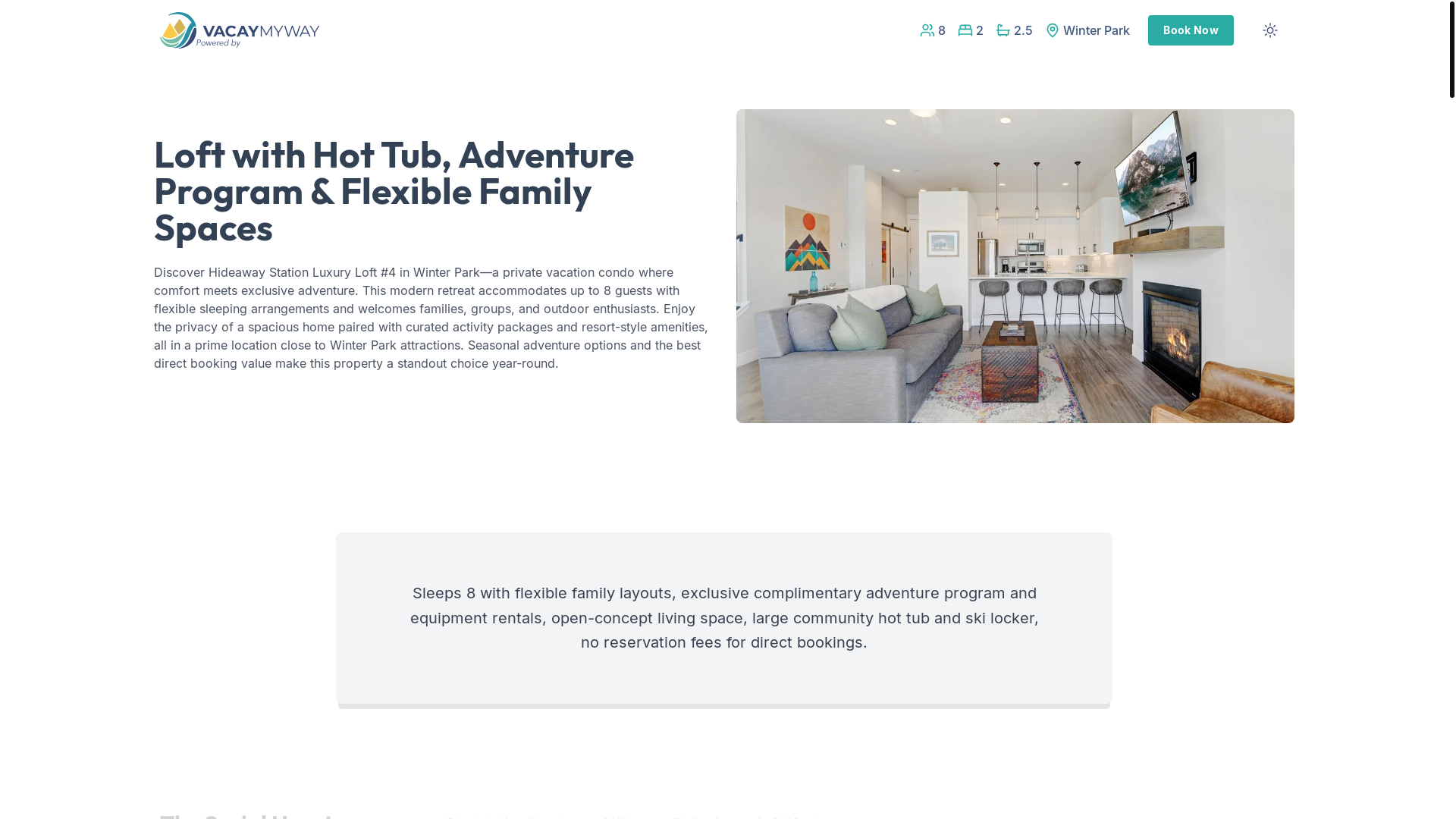 website screenshot of https://cozywinterpark.holiday/