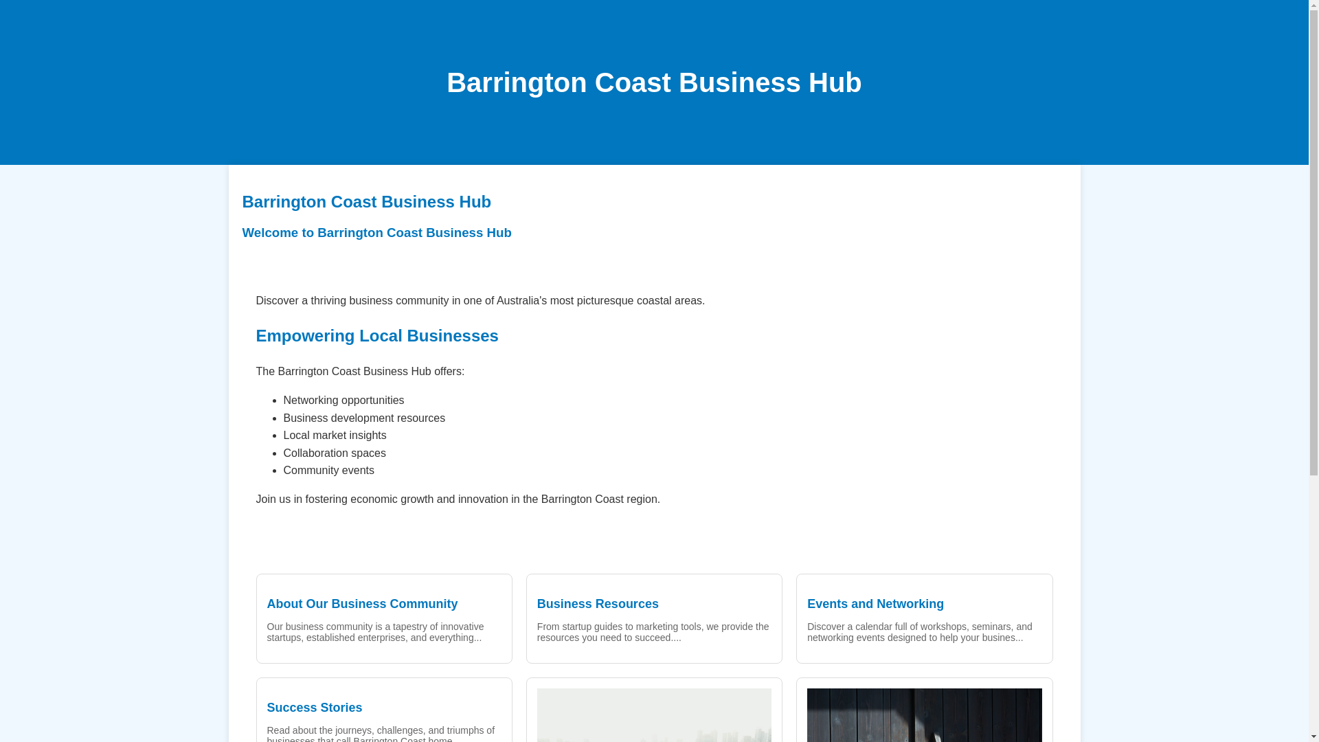 website screenshot of https://barringtoncoastbusinesshub-com-au.pages.dev/