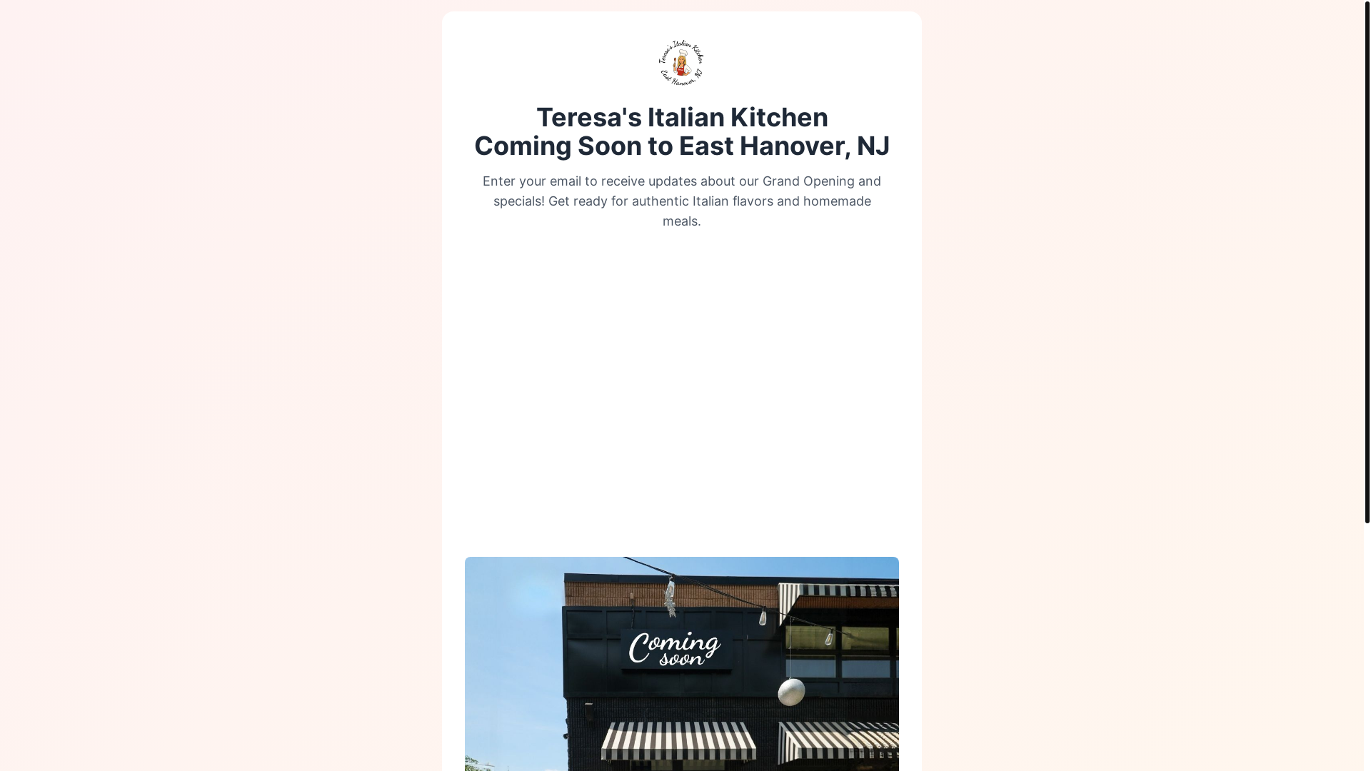 website screenshot of https://teresasitaliankitchen.com/