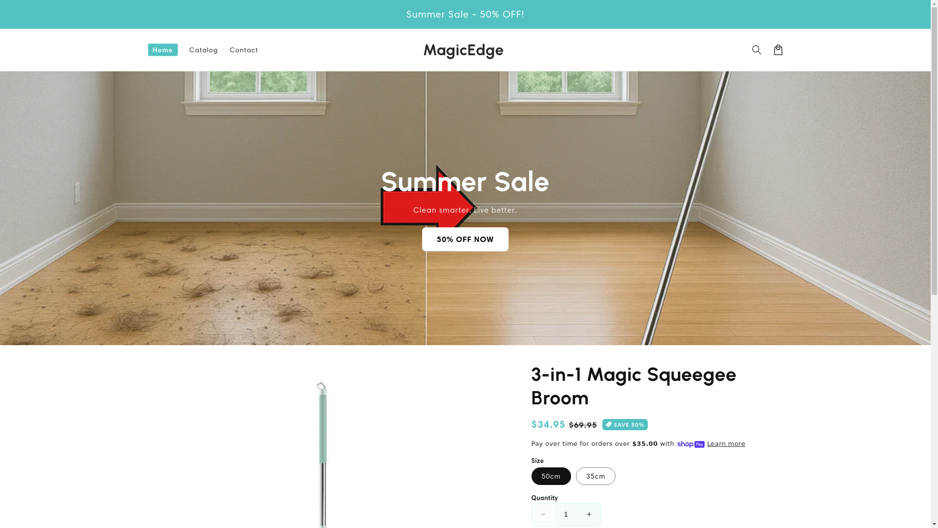 website screenshot of https://magicedge.shop/
