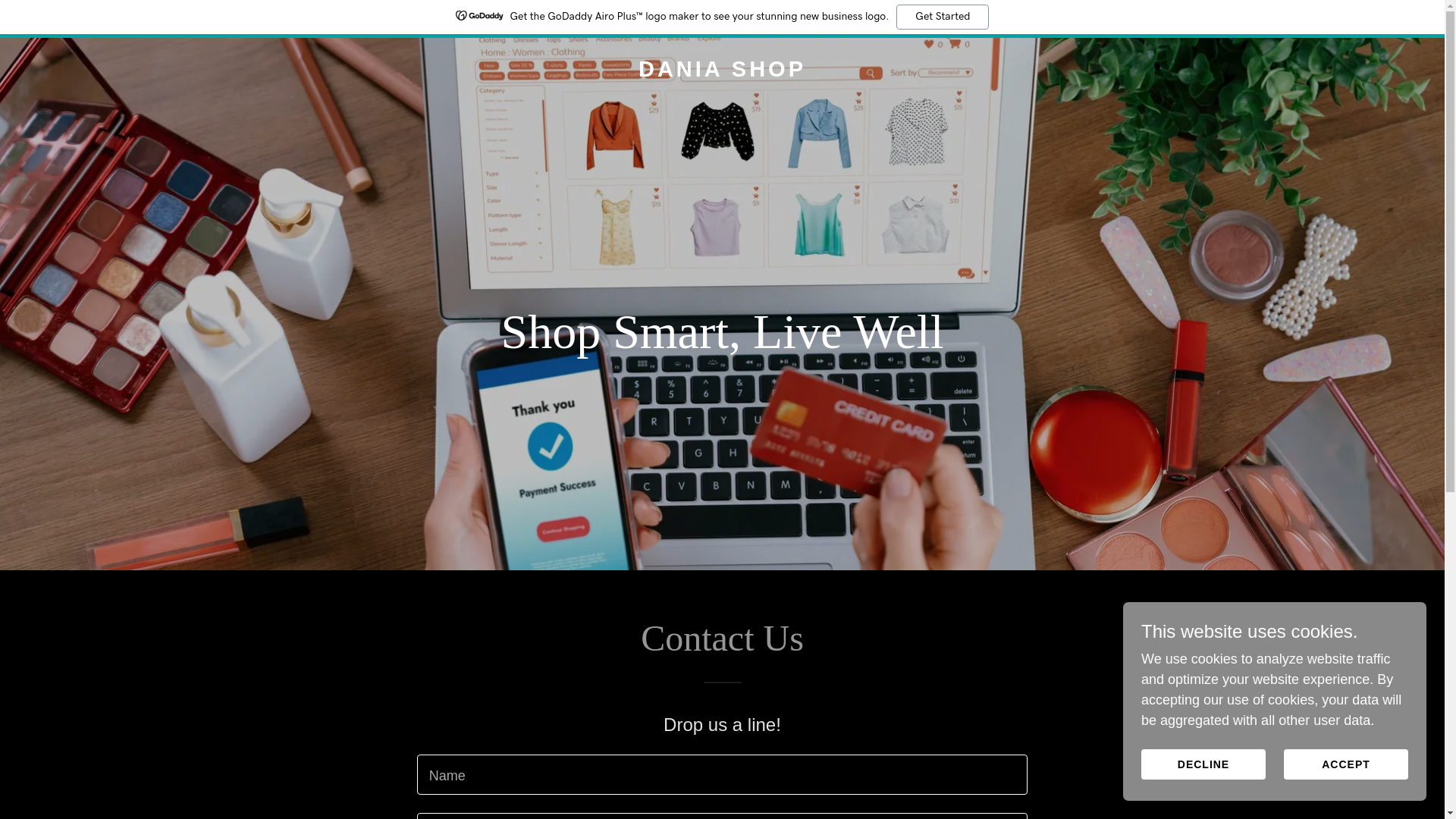 website screenshot of https://daniashopdz.store/