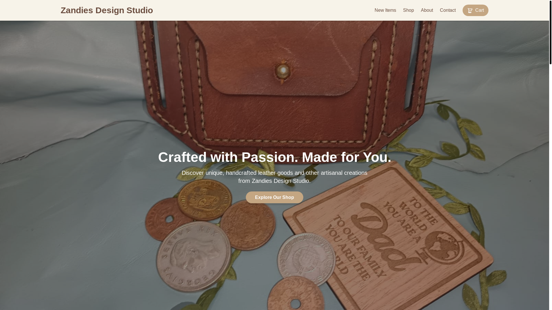 website screenshot of https://zandiesdesignstudio.co.za/