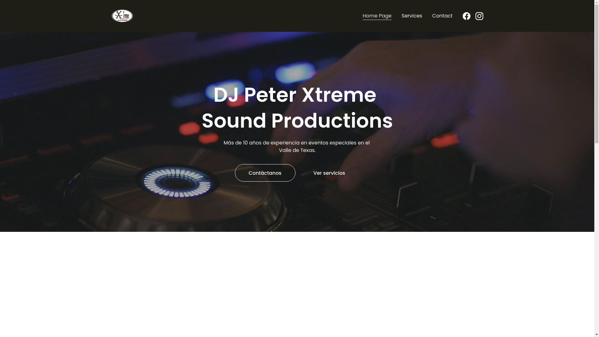 website screenshot of https://djpeterxtremesound.com/