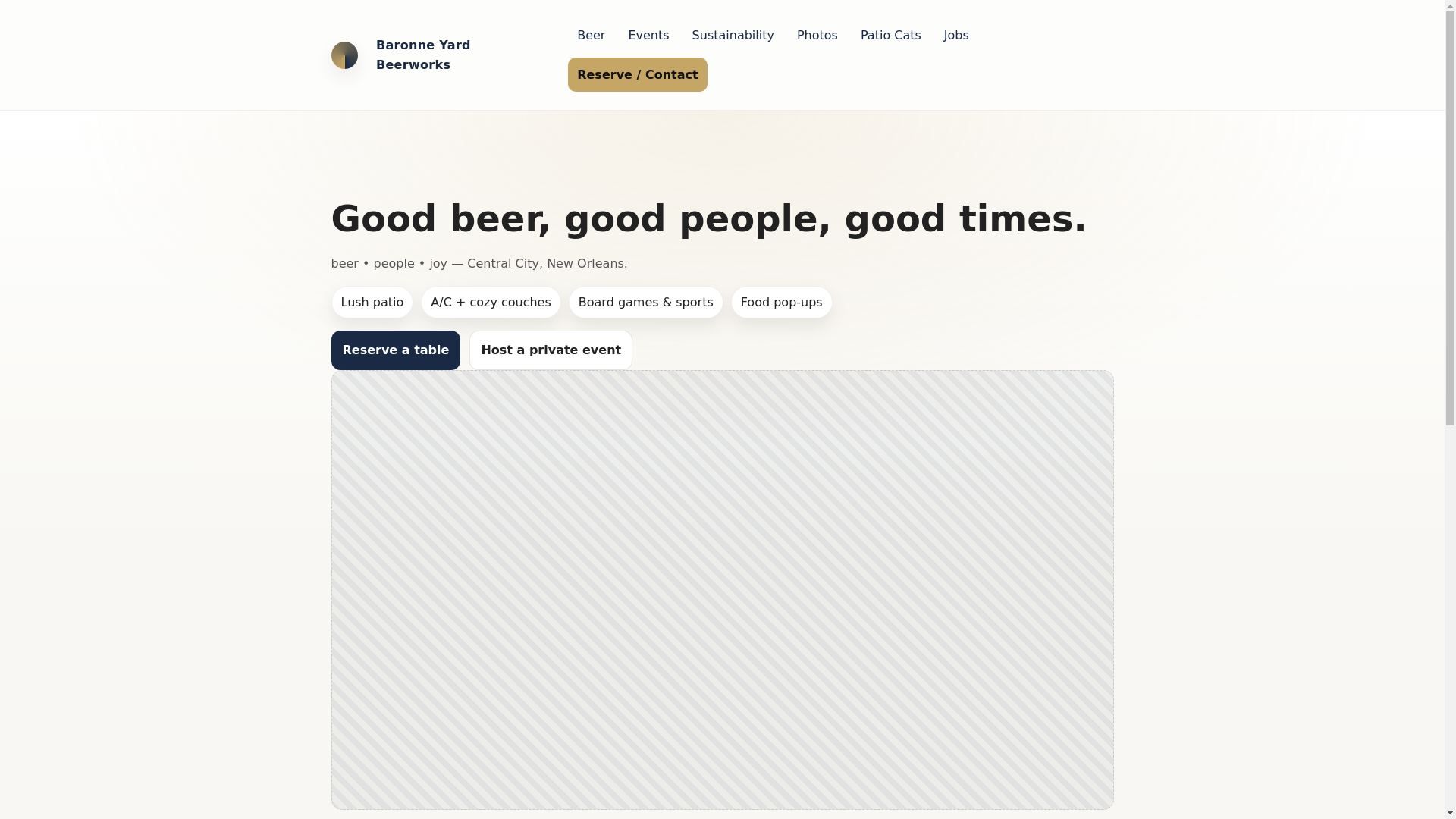 website screenshot of https://1401baronnebrewery.com/