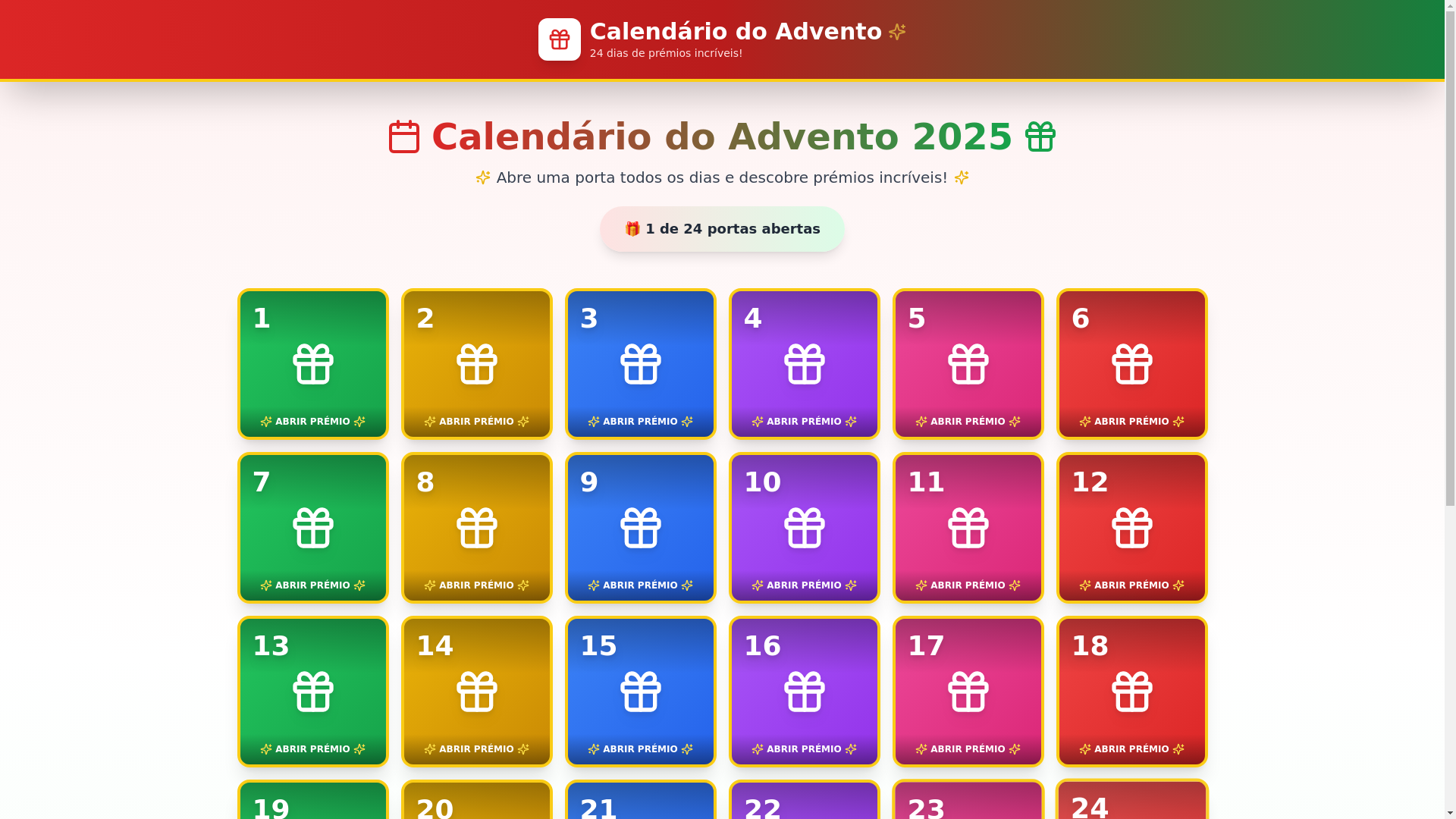 website screenshot of https://calendariodenatal2025.me/