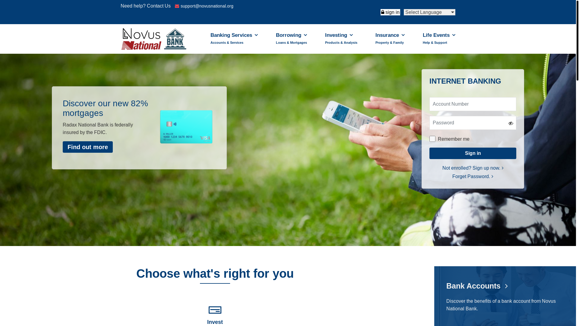 website screenshot of https://novusnational.org/