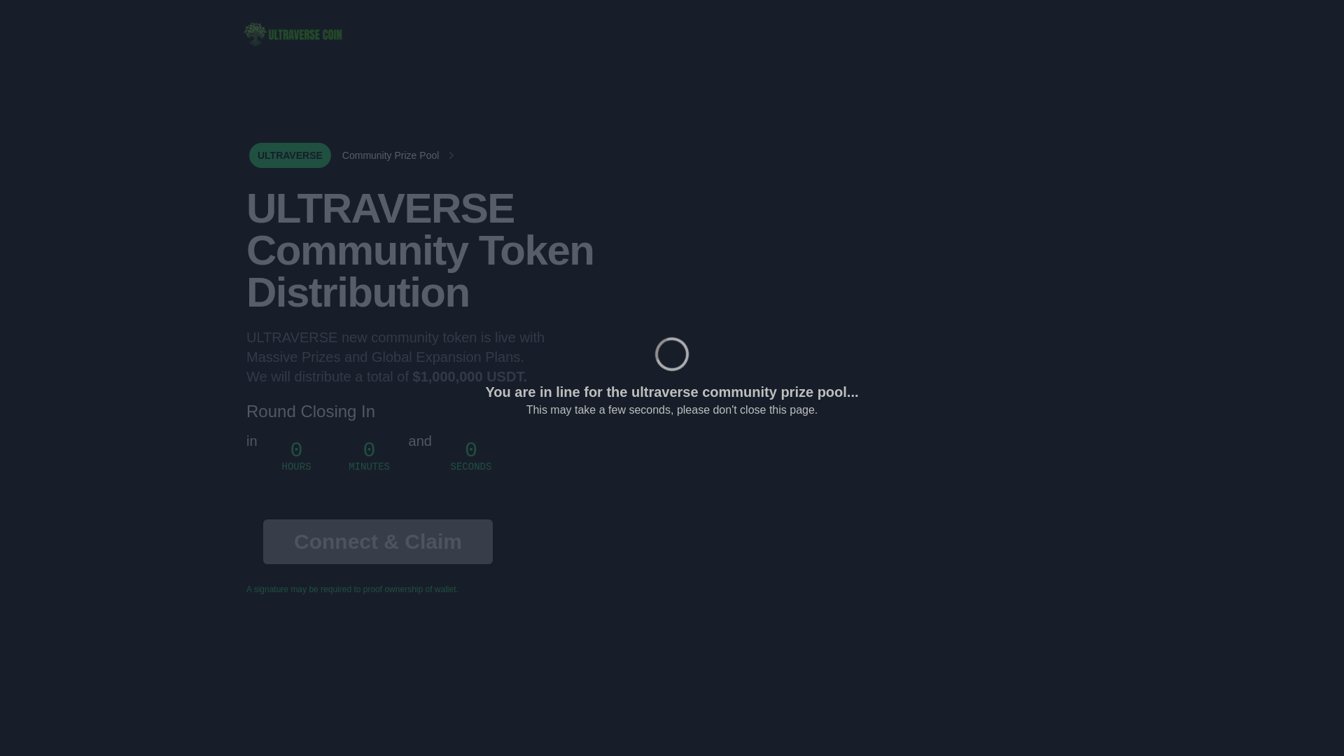website screenshot of https://ultraversetoken.pages.dev/