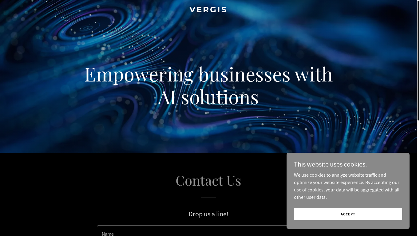 website screenshot of https://vergis.ai/