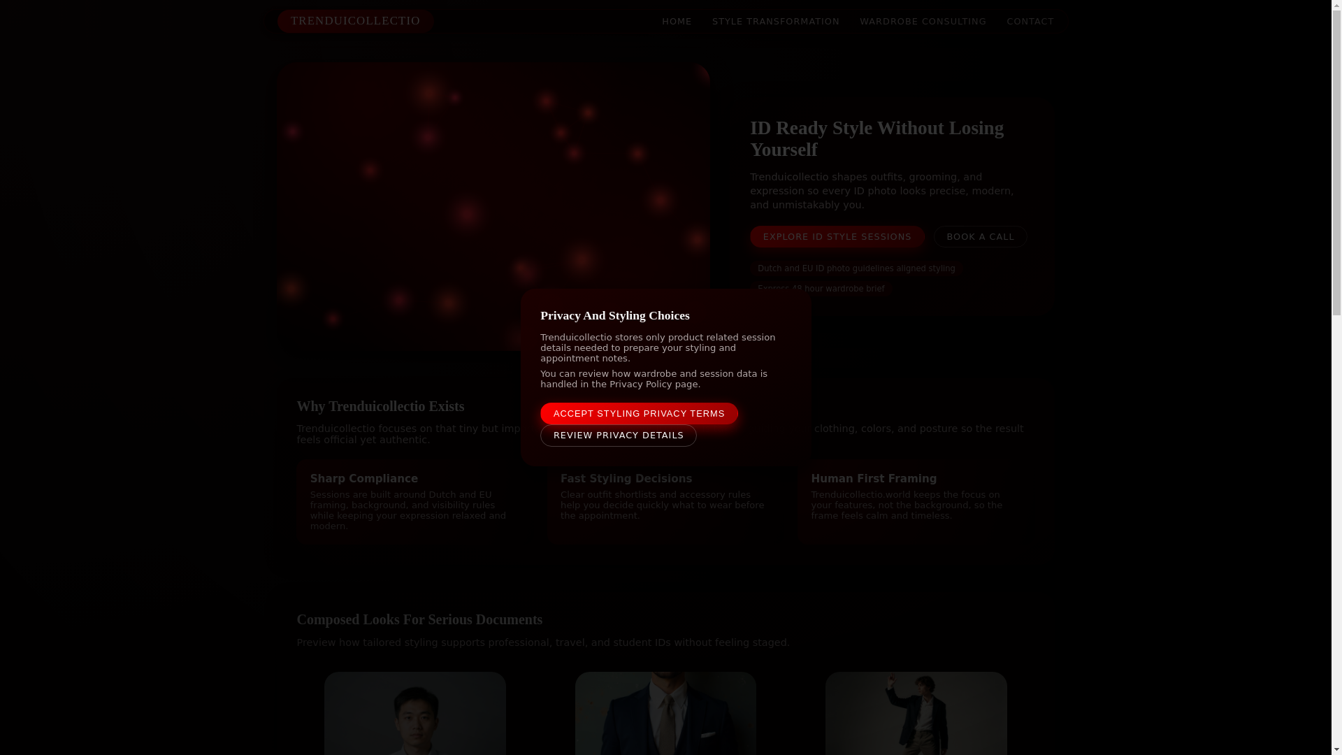 website screenshot of https://trenduicollectio.world/