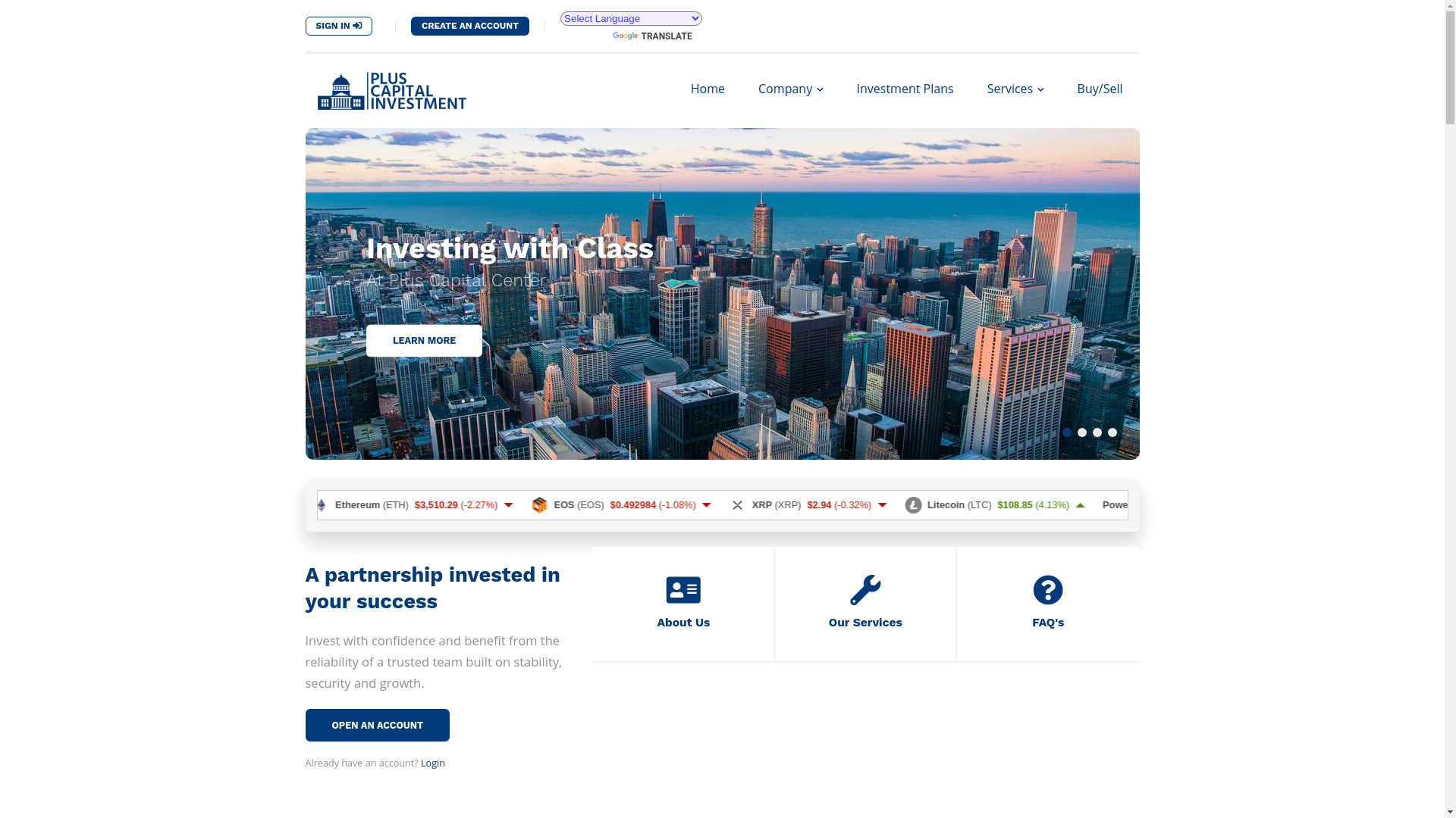 website screenshot of https://pluscaap.com/