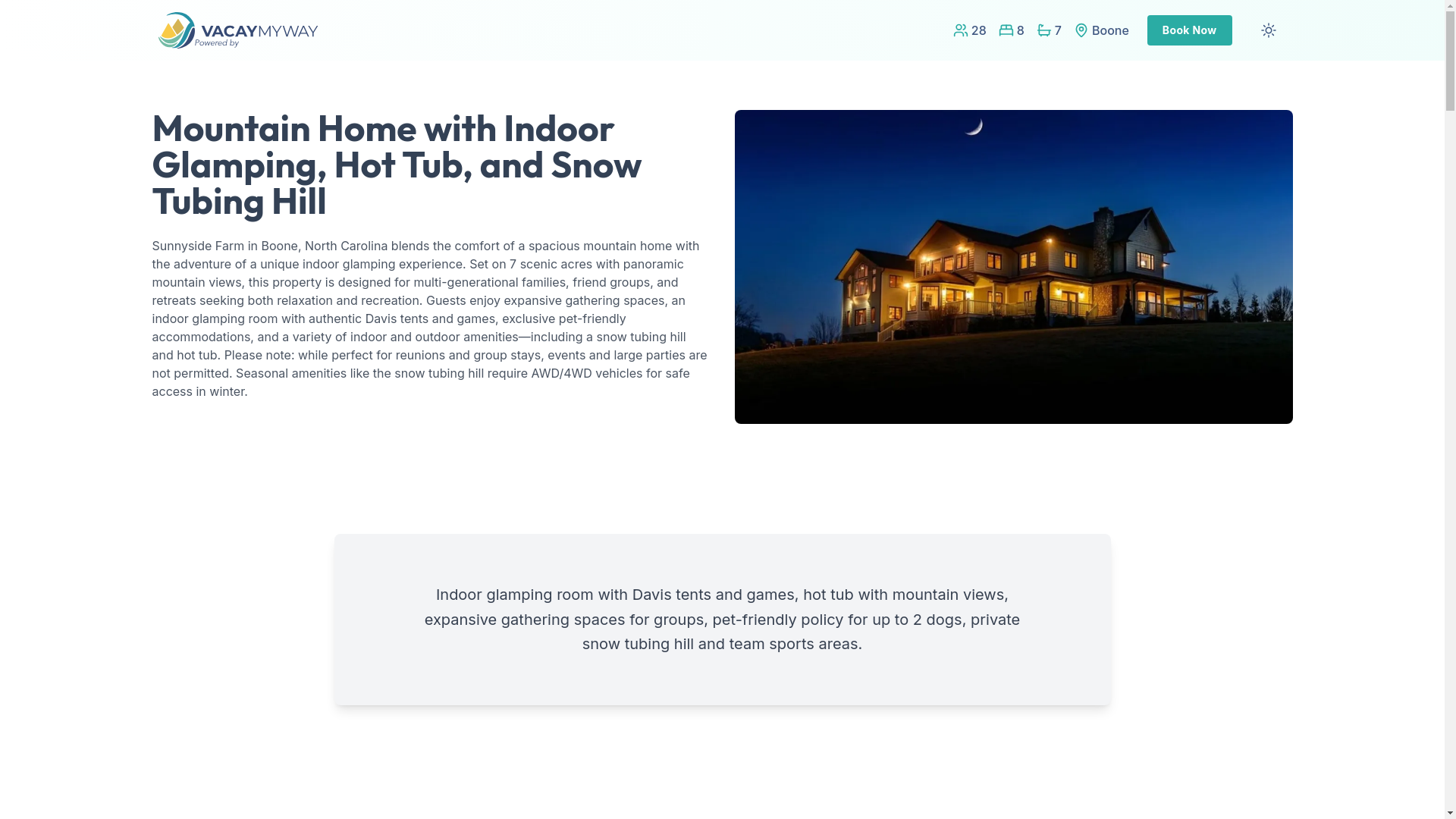 website screenshot of https://marvelcrest.vacations/