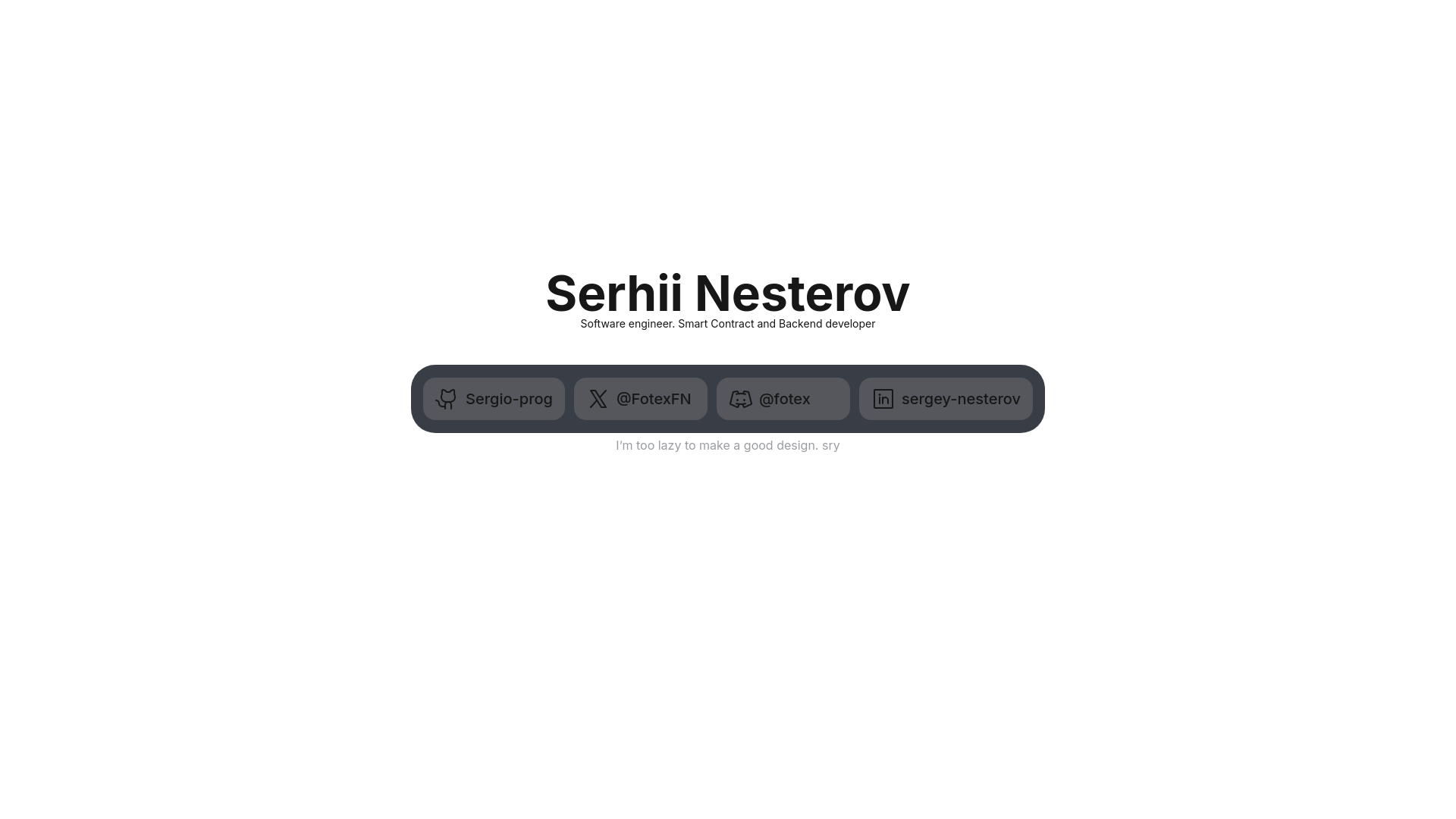 website screenshot of https://serhiifotex.dev/