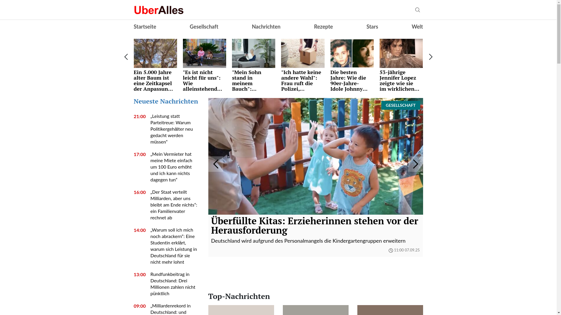 website screenshot of https://uberalles.live/