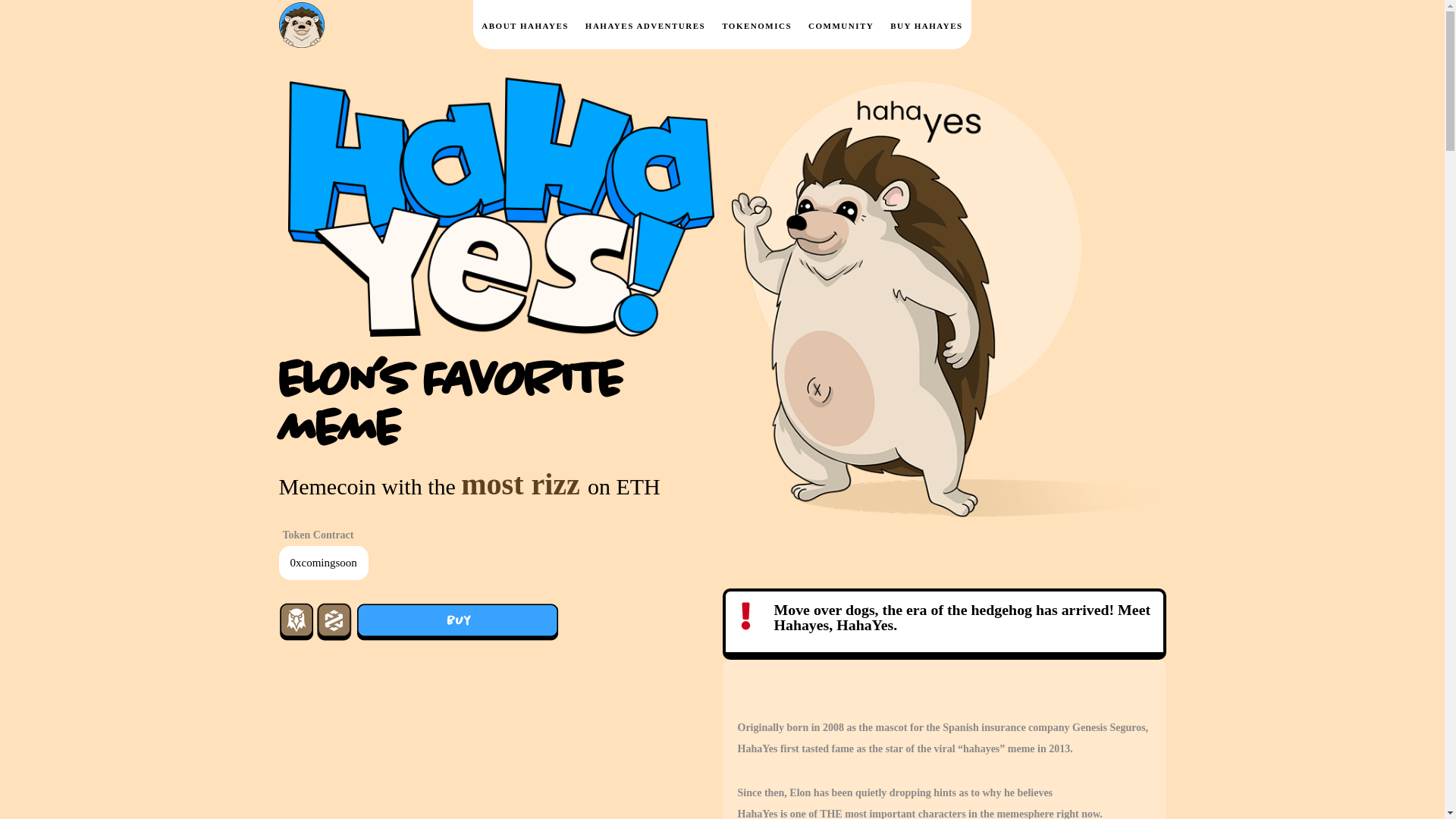 website screenshot of https://hahayes.world/