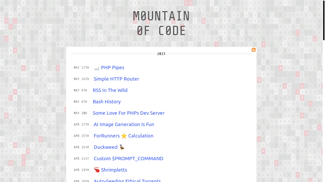 website screenshot of https://www.mountainofcode.co.uk/