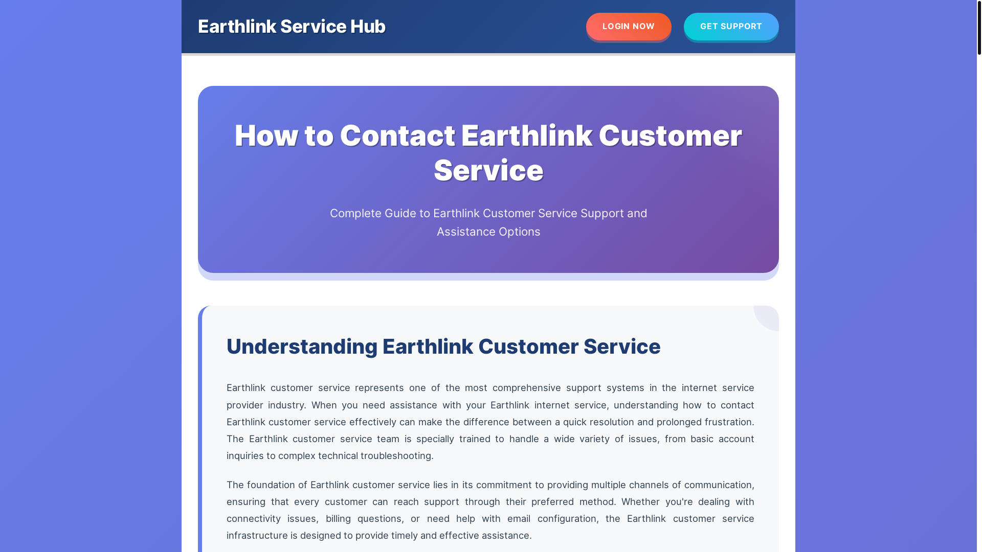 website screenshot of https://earthlinkcustomerservice.pages.dev/