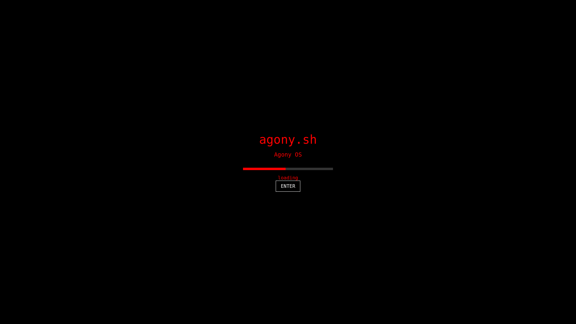 website screenshot of https://agony.sh/