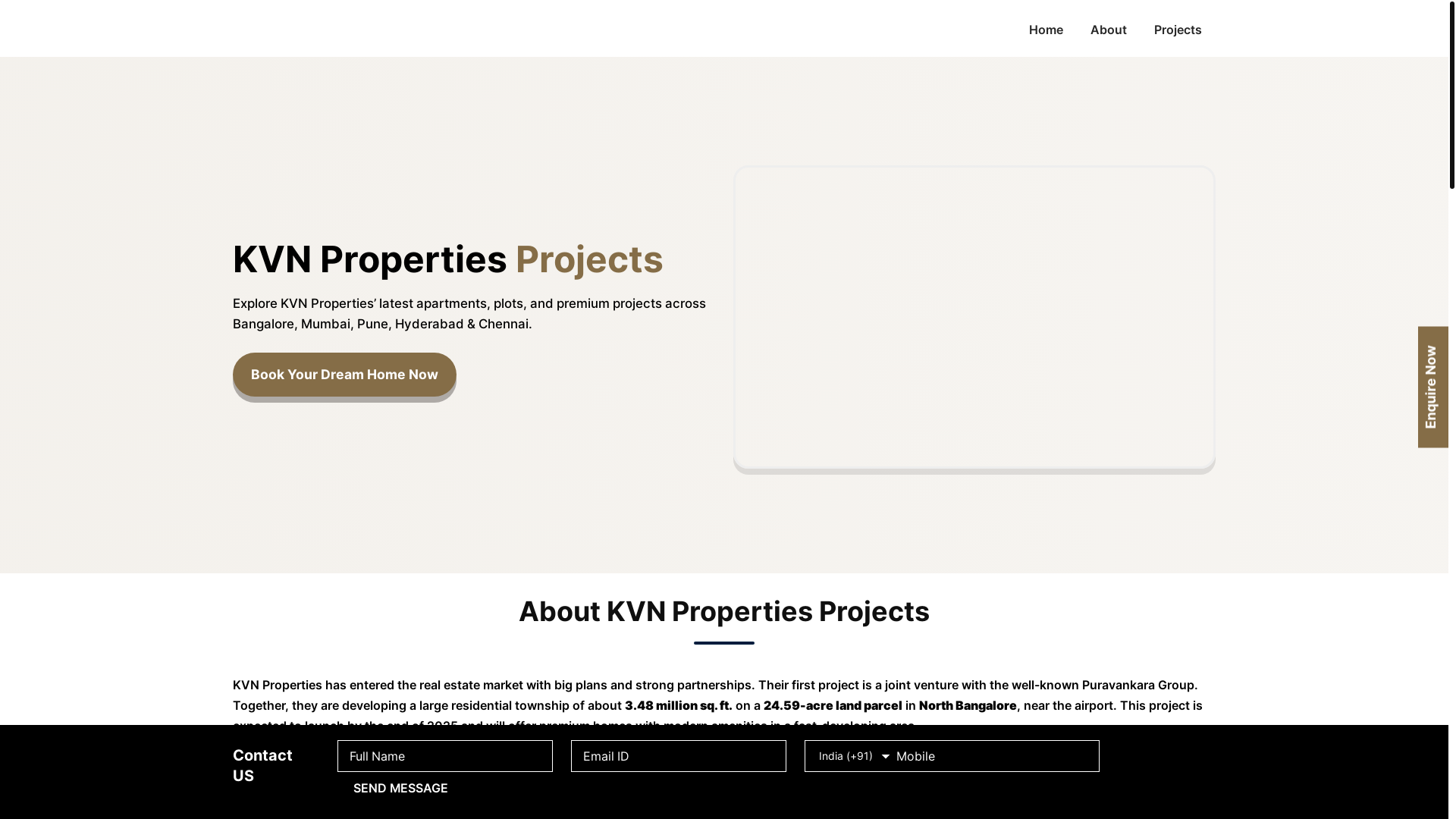 website screenshot of https://kvnpropertiesprojects.com/