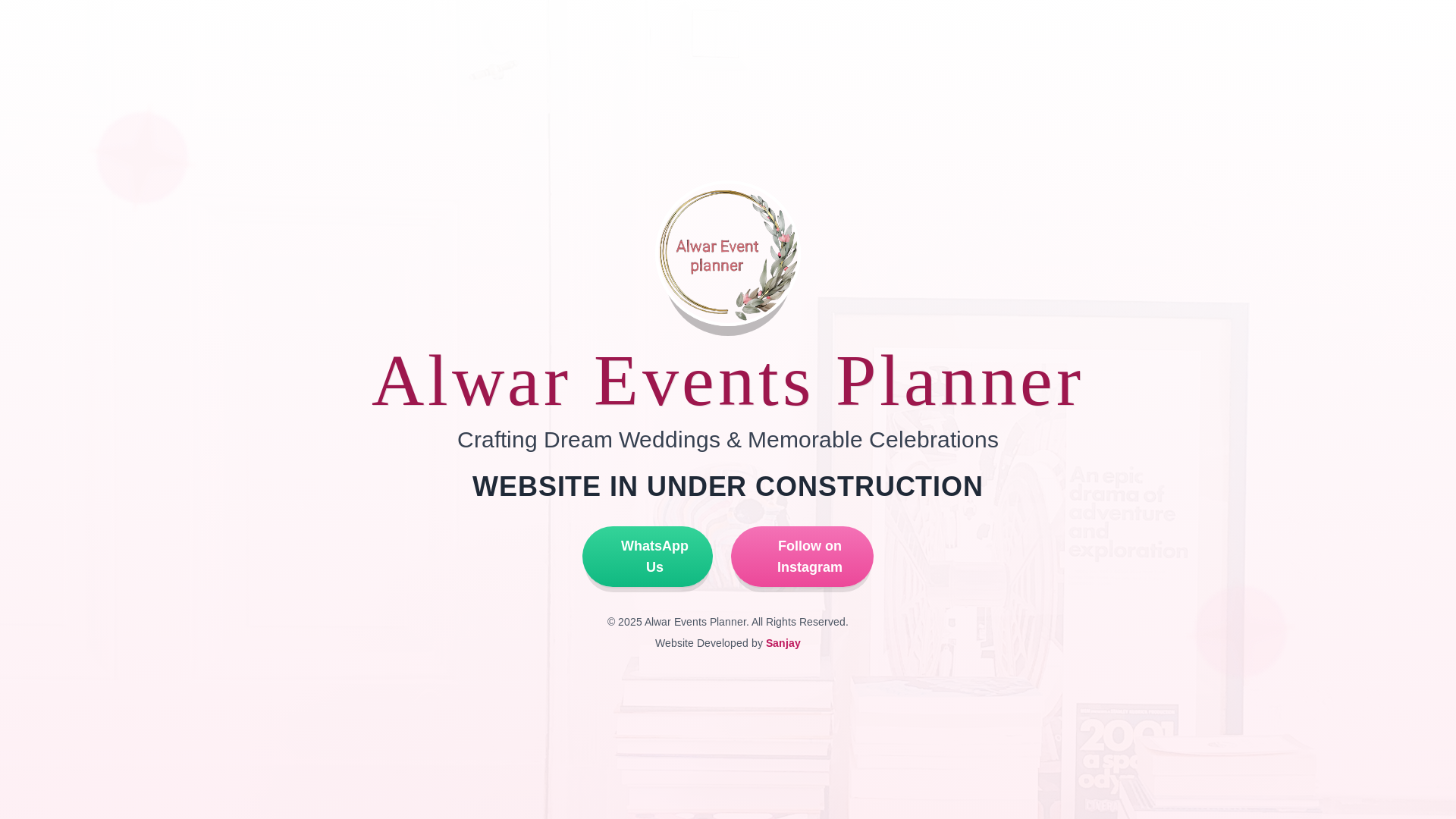 website screenshot of https://alwareventsplanner.com/