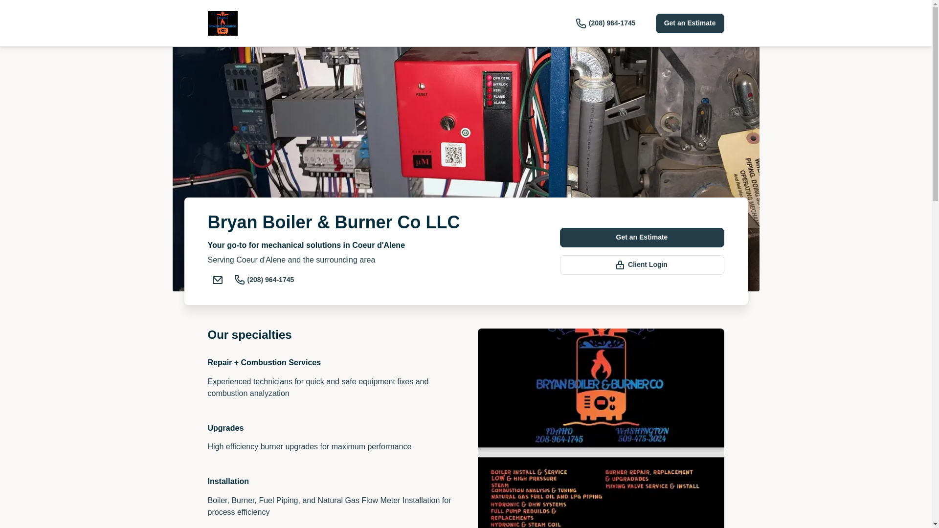 website screenshot of https://bryanboilerburner.com/