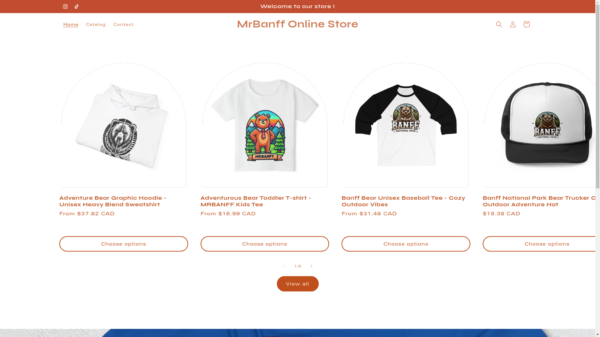 website screenshot of https://mrbanffonlinestore.ca/
