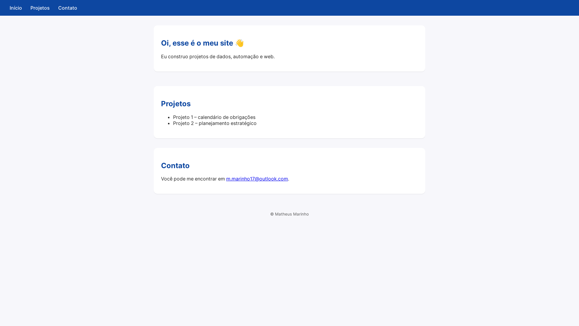 website screenshot of https://marinho-dev.com/