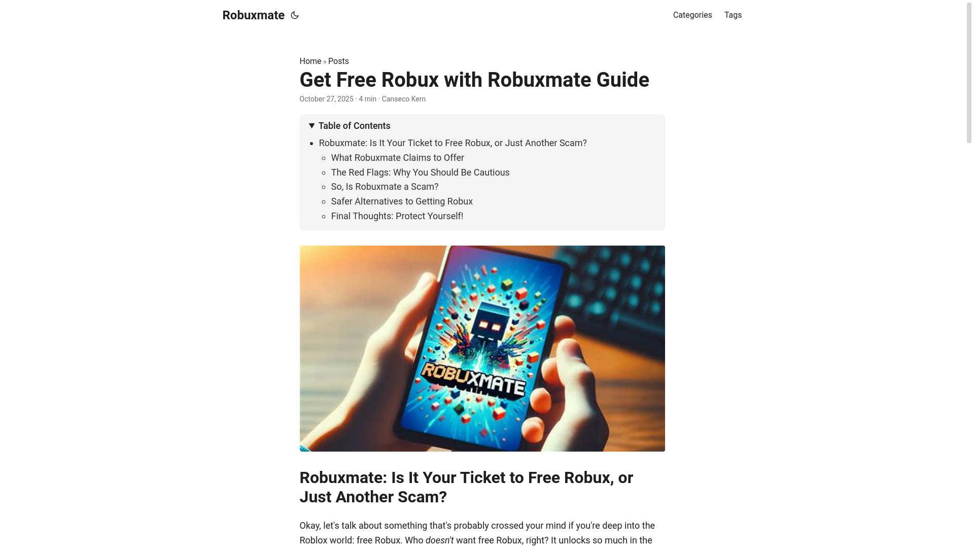 website screenshot of https://robuxmate2.pages.dev/