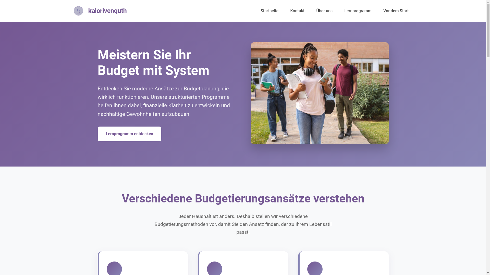 website screenshot of https://kalorivenquth.com/