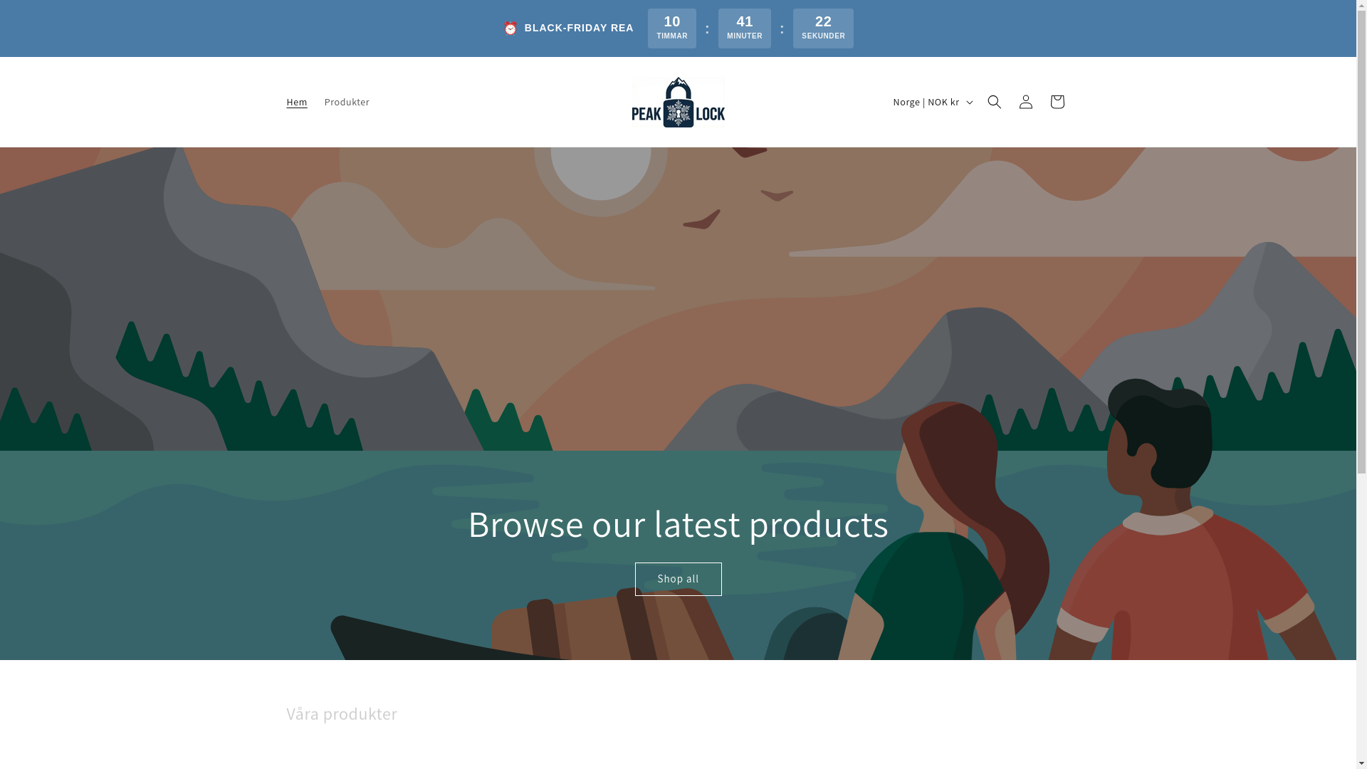 website screenshot of https://peaklock.no/