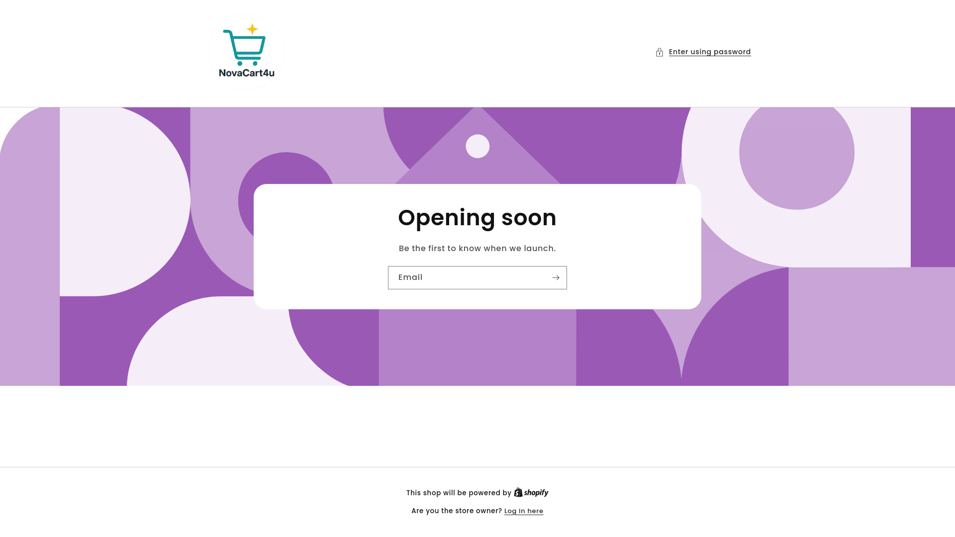 website screenshot of https://novacart4u.com/