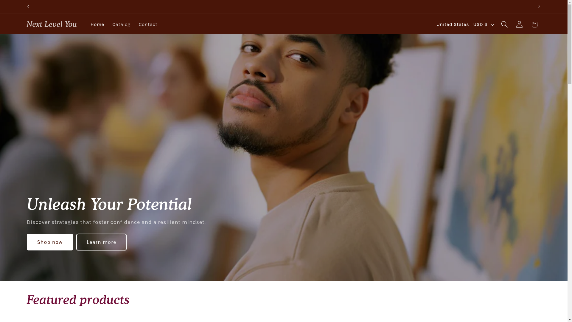 website screenshot of https://nextlevelu.store/