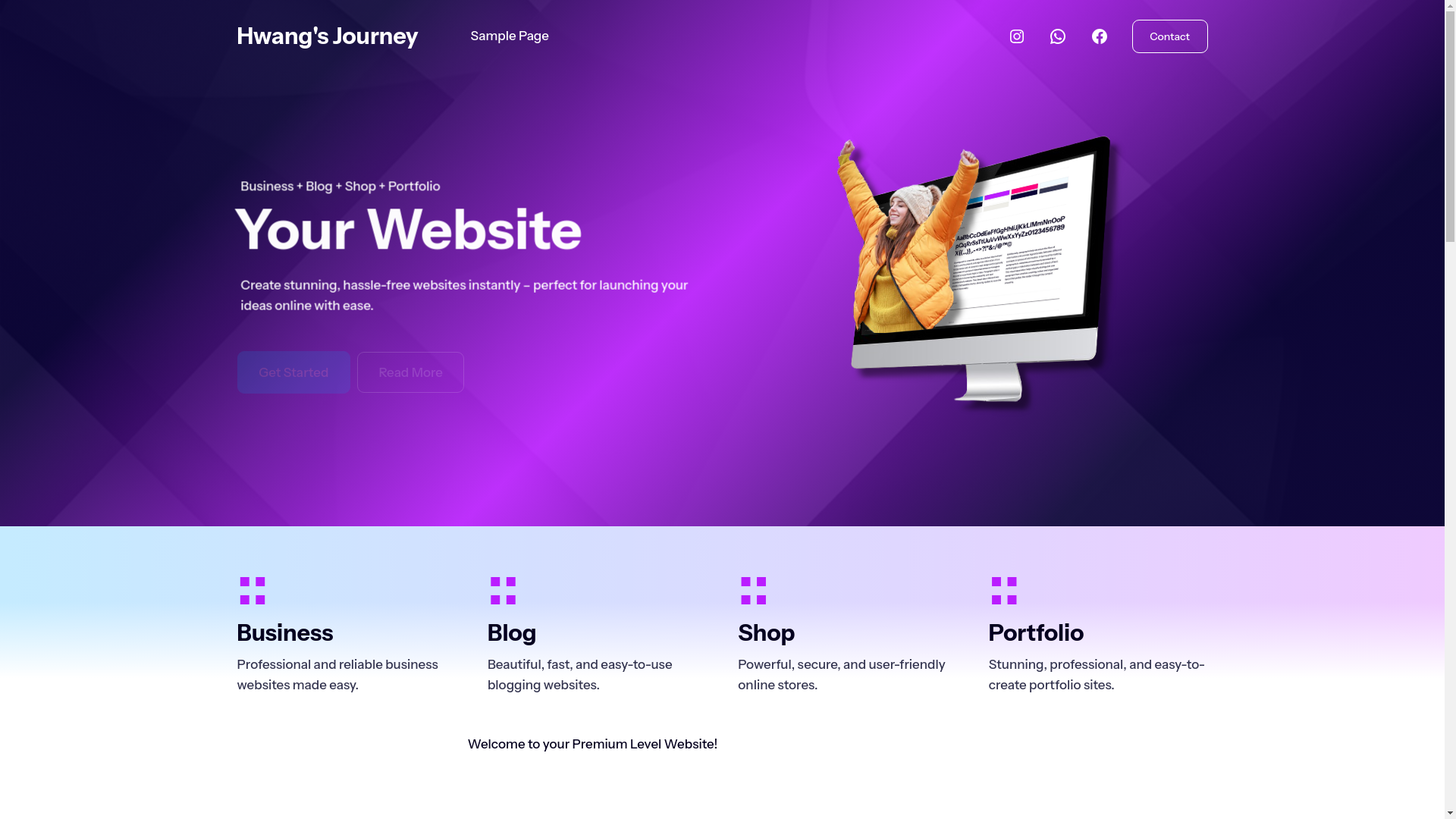 website screenshot of https://hwangsjourney.com/