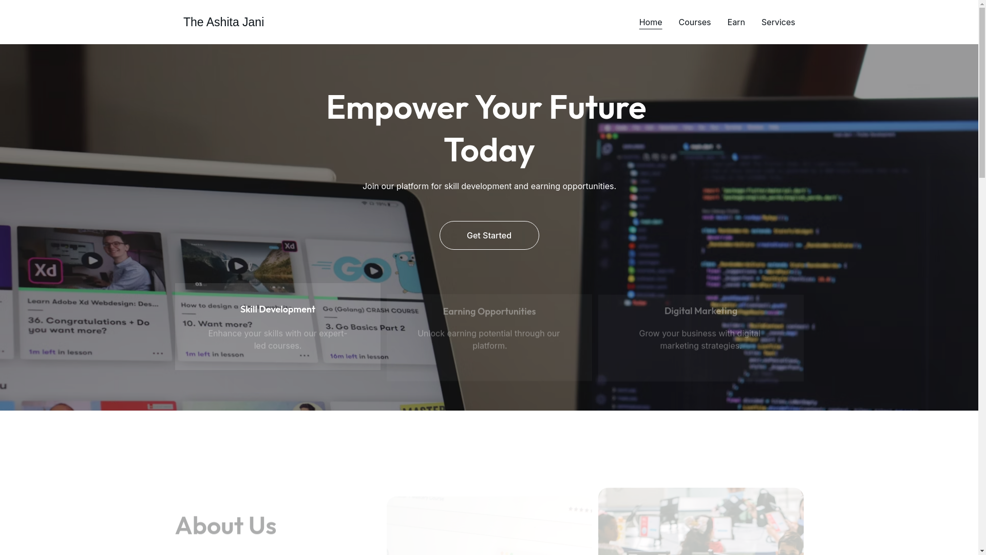 website screenshot of https://theashitajani.site/