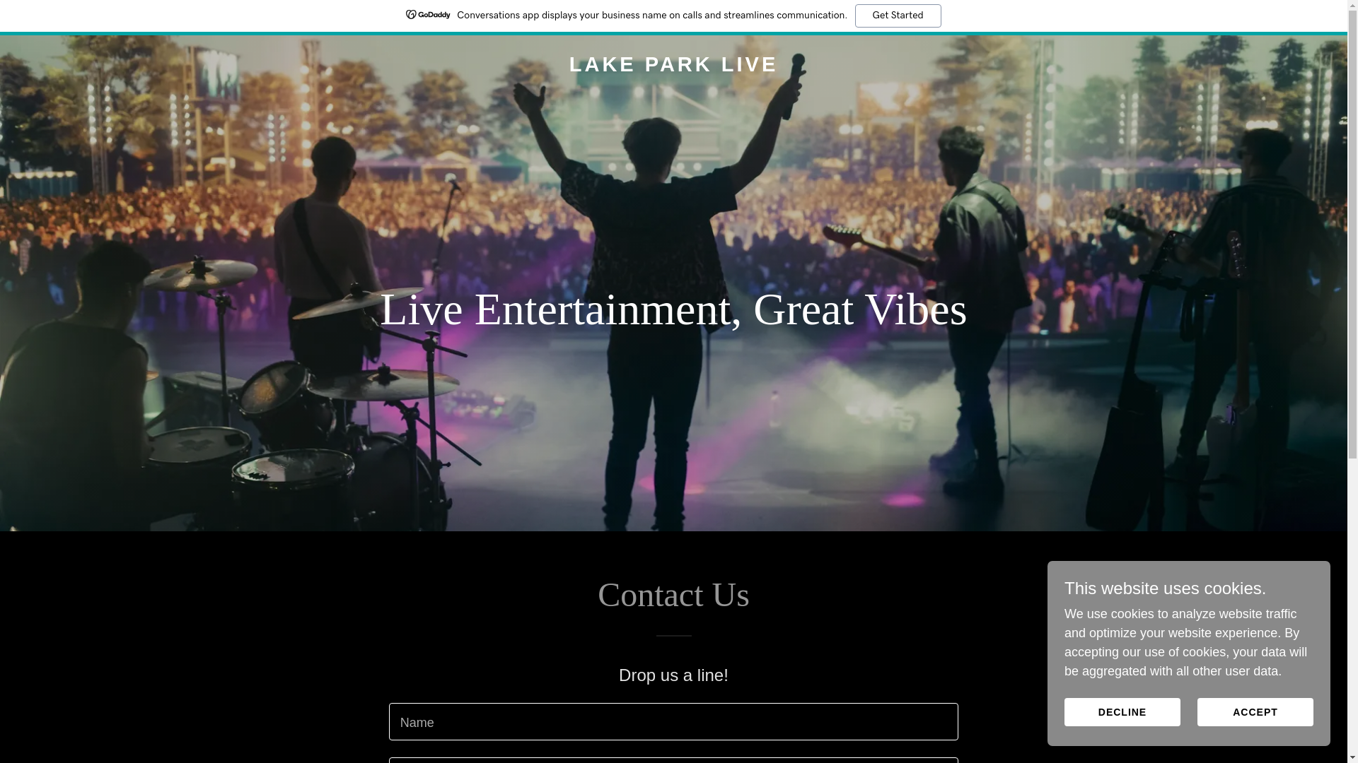 website screenshot of https://lakeparklive.com/