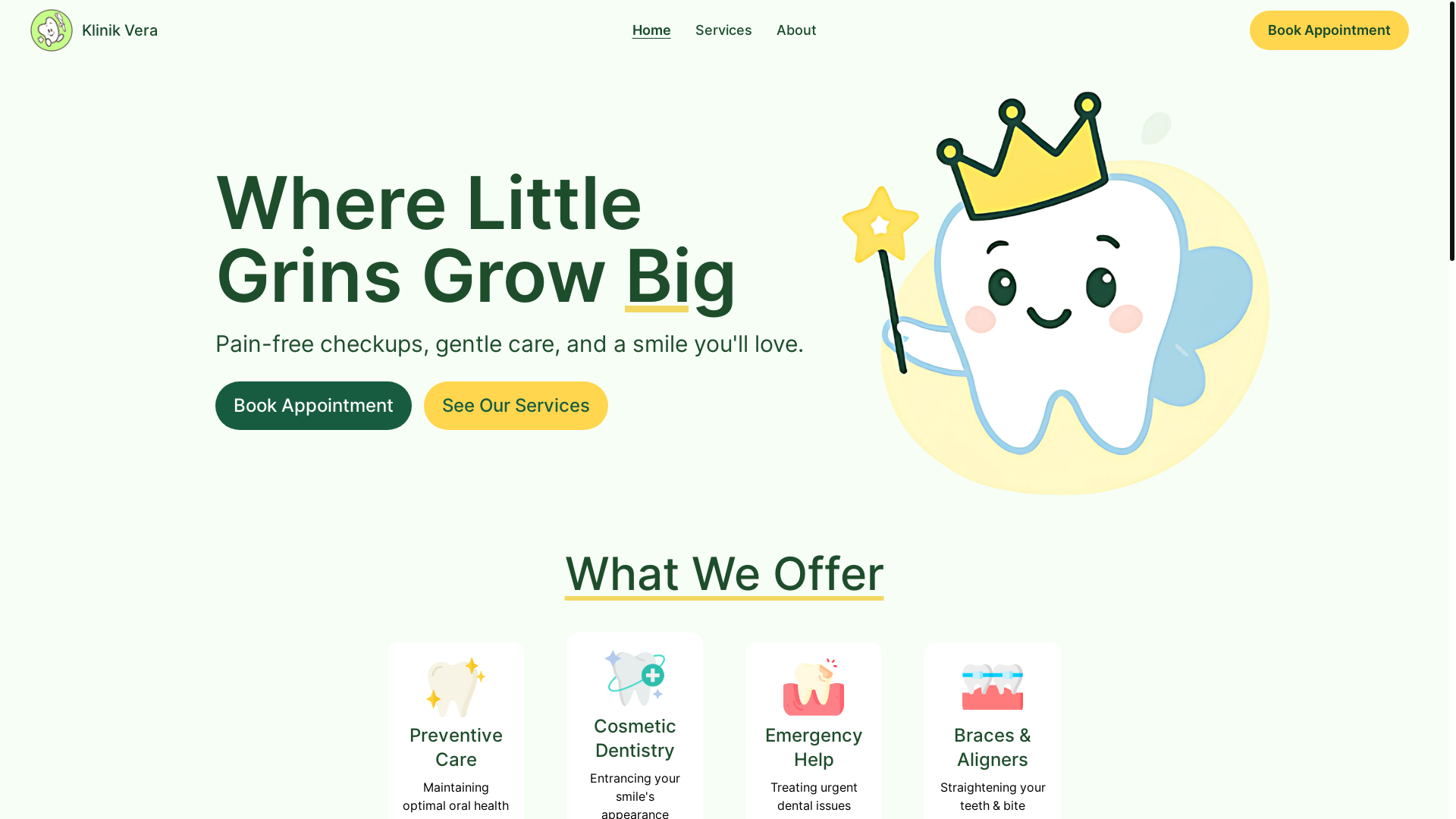 website screenshot of https://klinikvera.com/