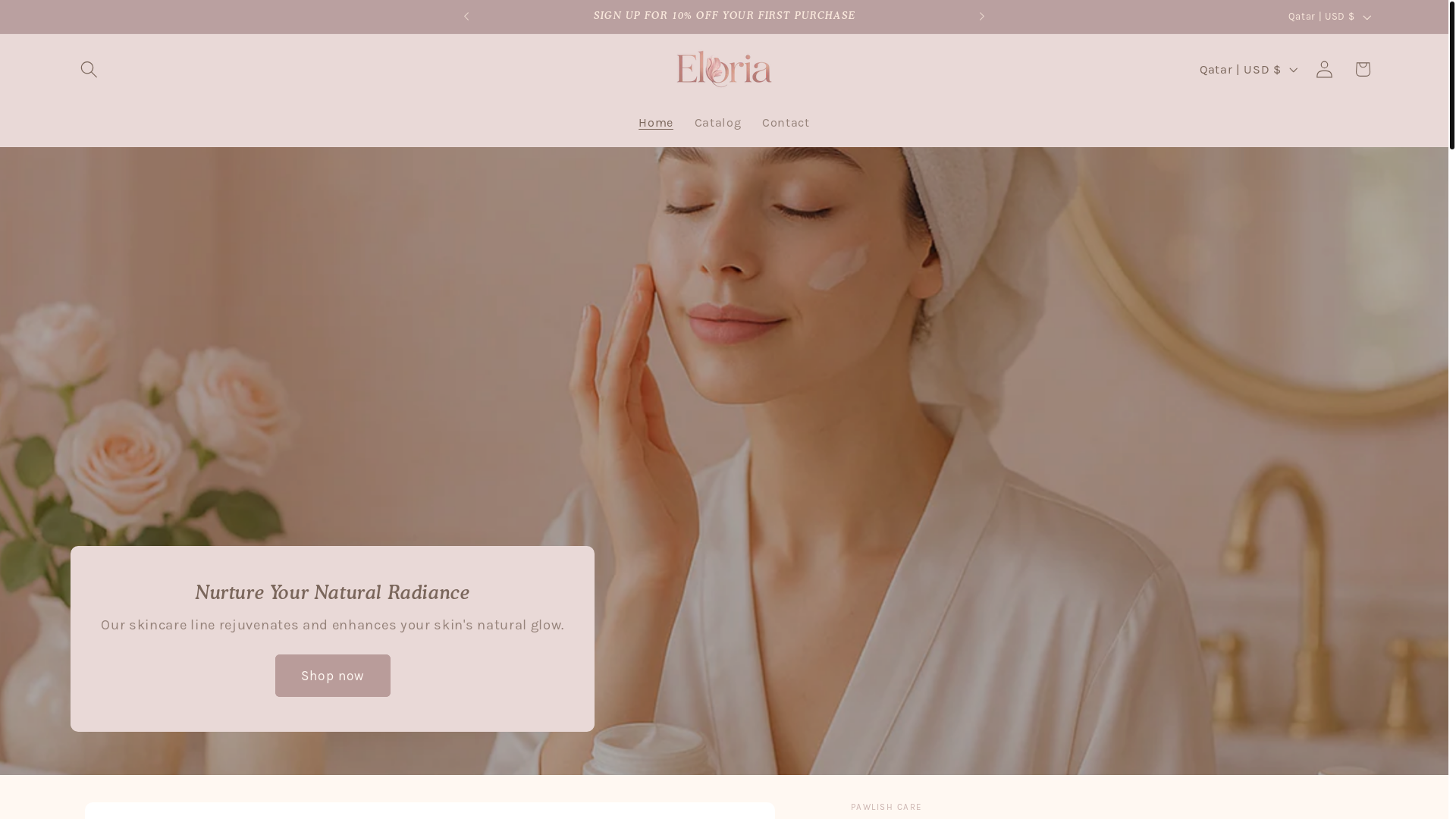 website screenshot of https://eloriacare.com/