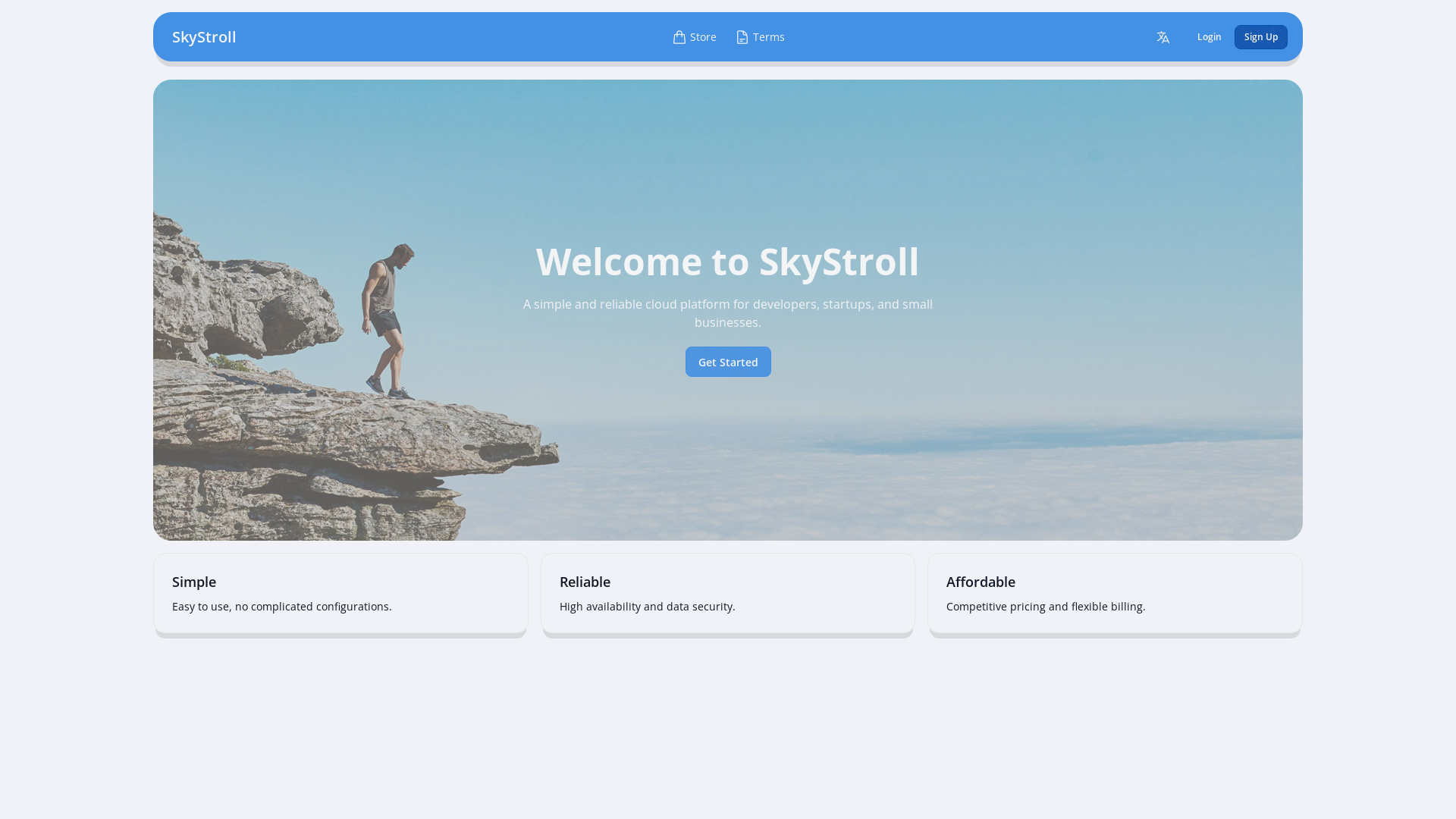 website screenshot of https://skystroll-staging-user.pages.dev/
