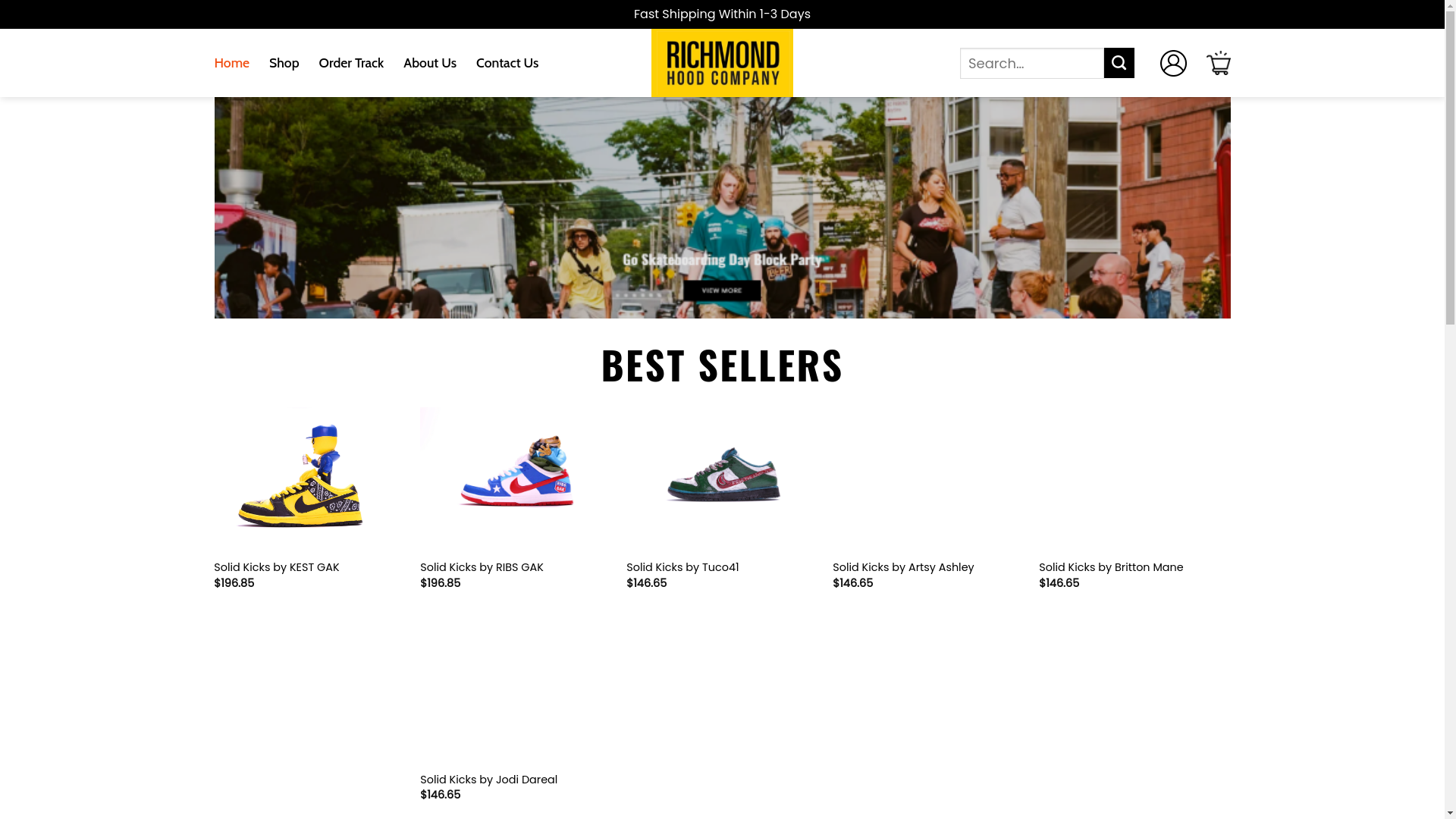 website screenshot of https://therichmondhood.shop/