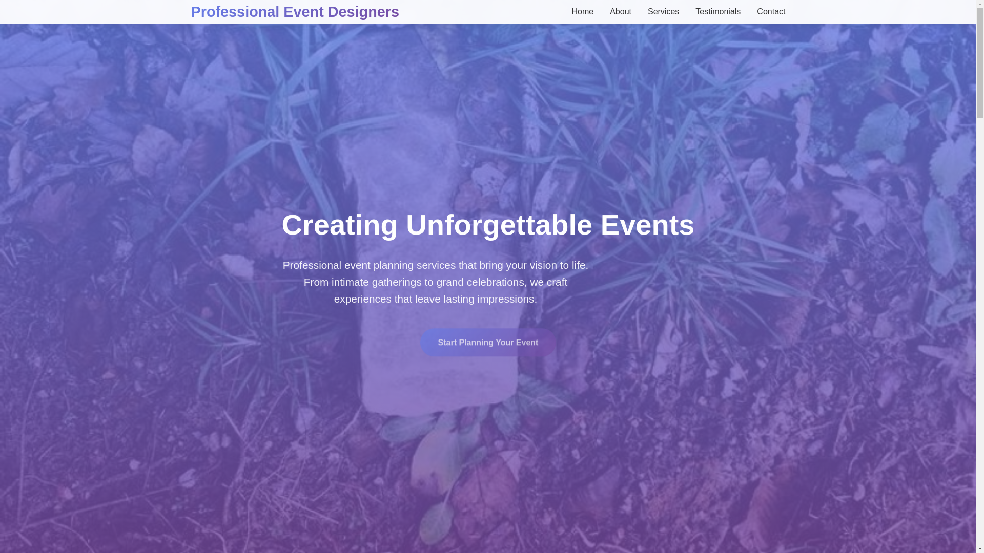 website screenshot of https://professionaleventdesigners.click/