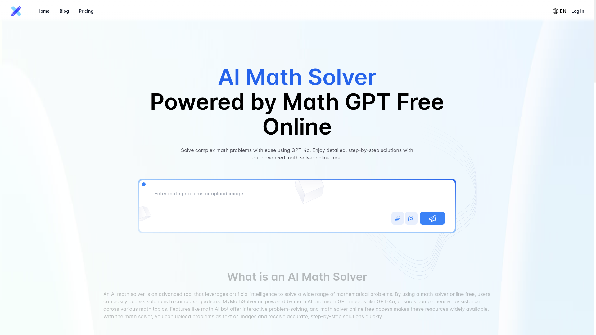 website screenshot of https://mymathsolver-ai.pages.dev/