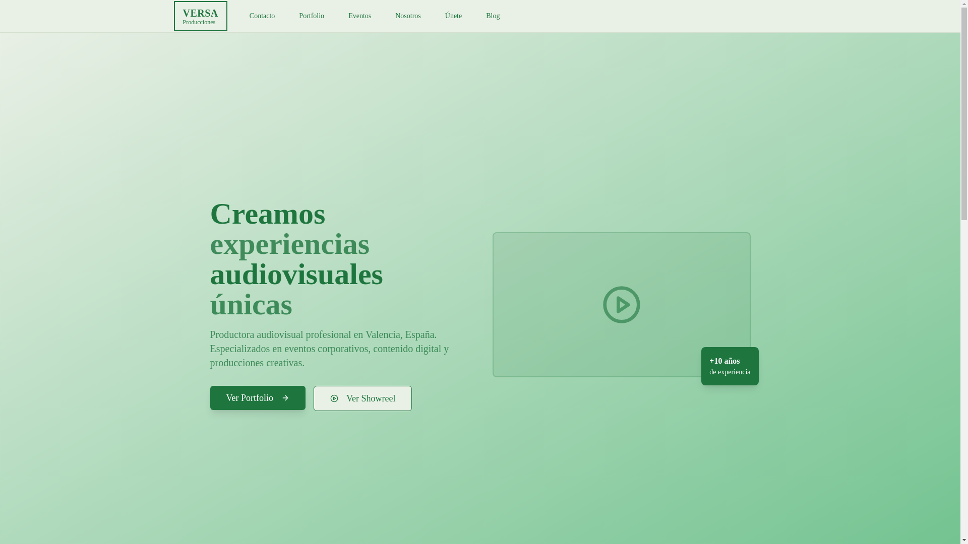website screenshot of https://versaproducciones.com/