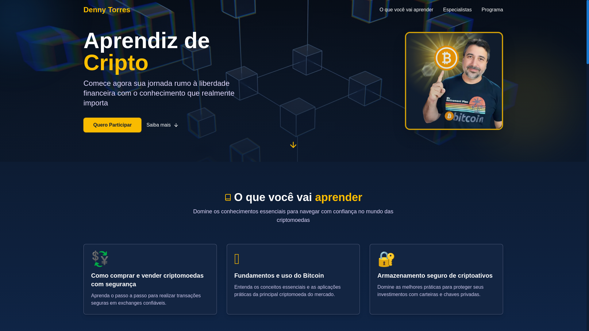 website screenshot of https://crypto-aprendiz-landing-page.pages.dev/