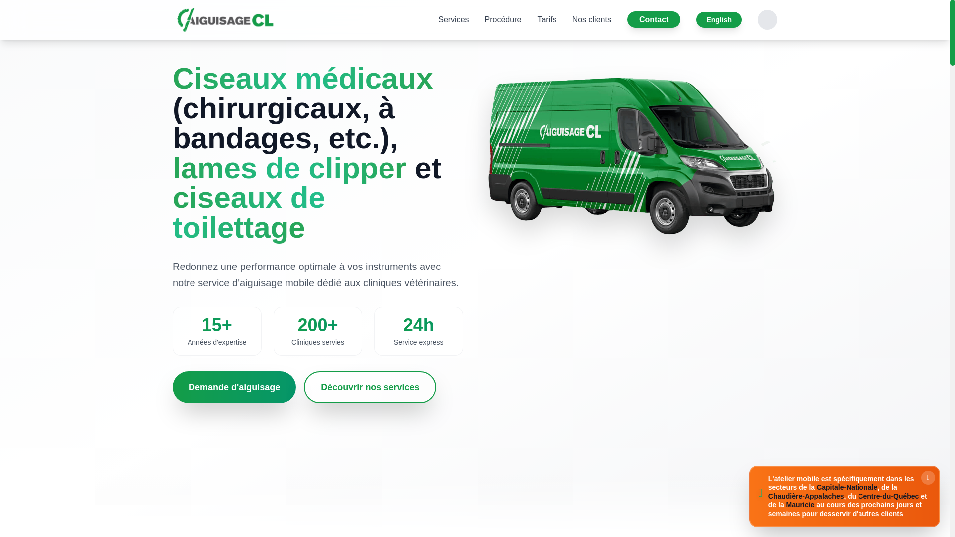website screenshot of https://veterinaire-quebec.pages.dev/
