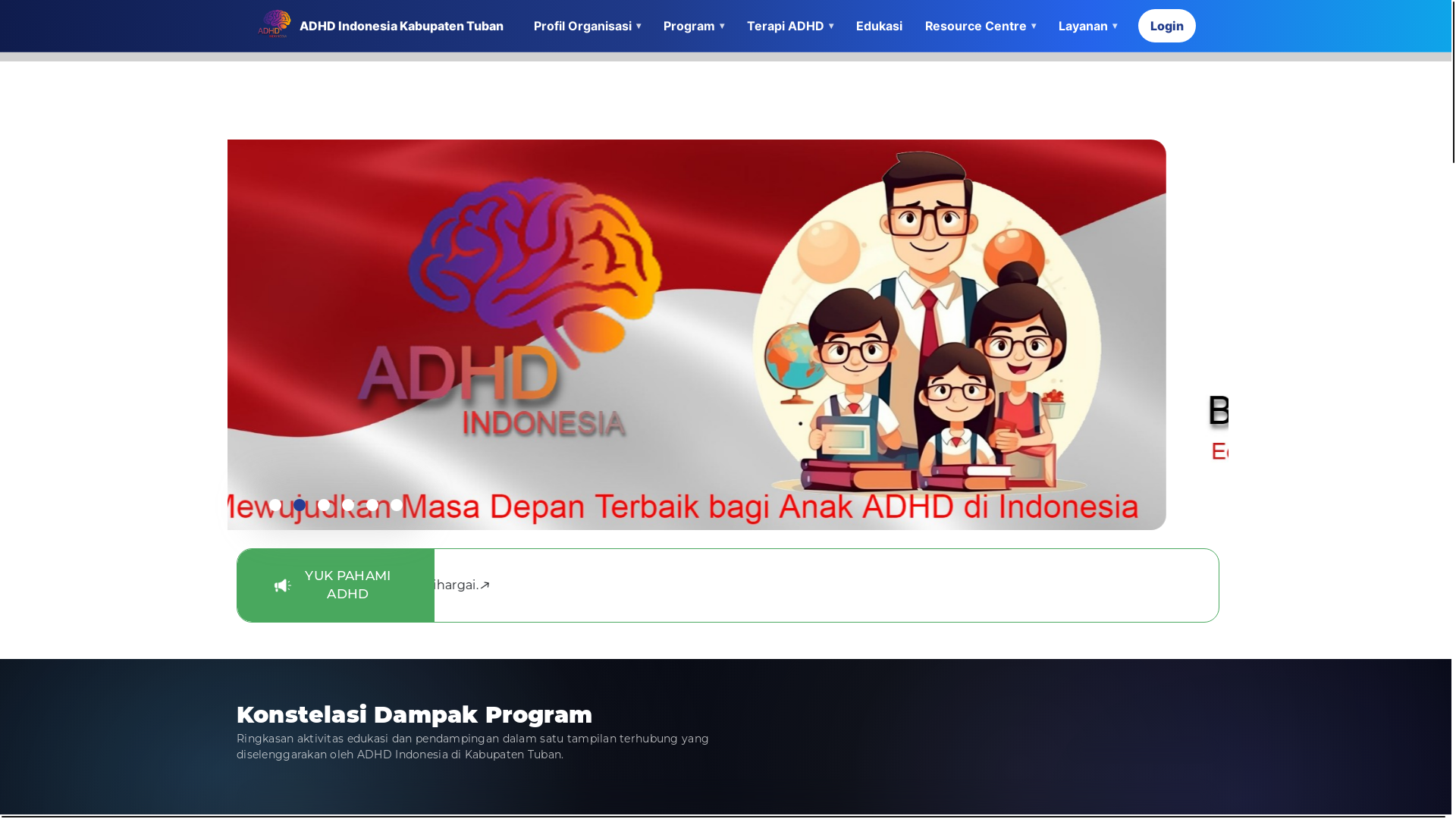 website screenshot of https://adhdtuban.org/